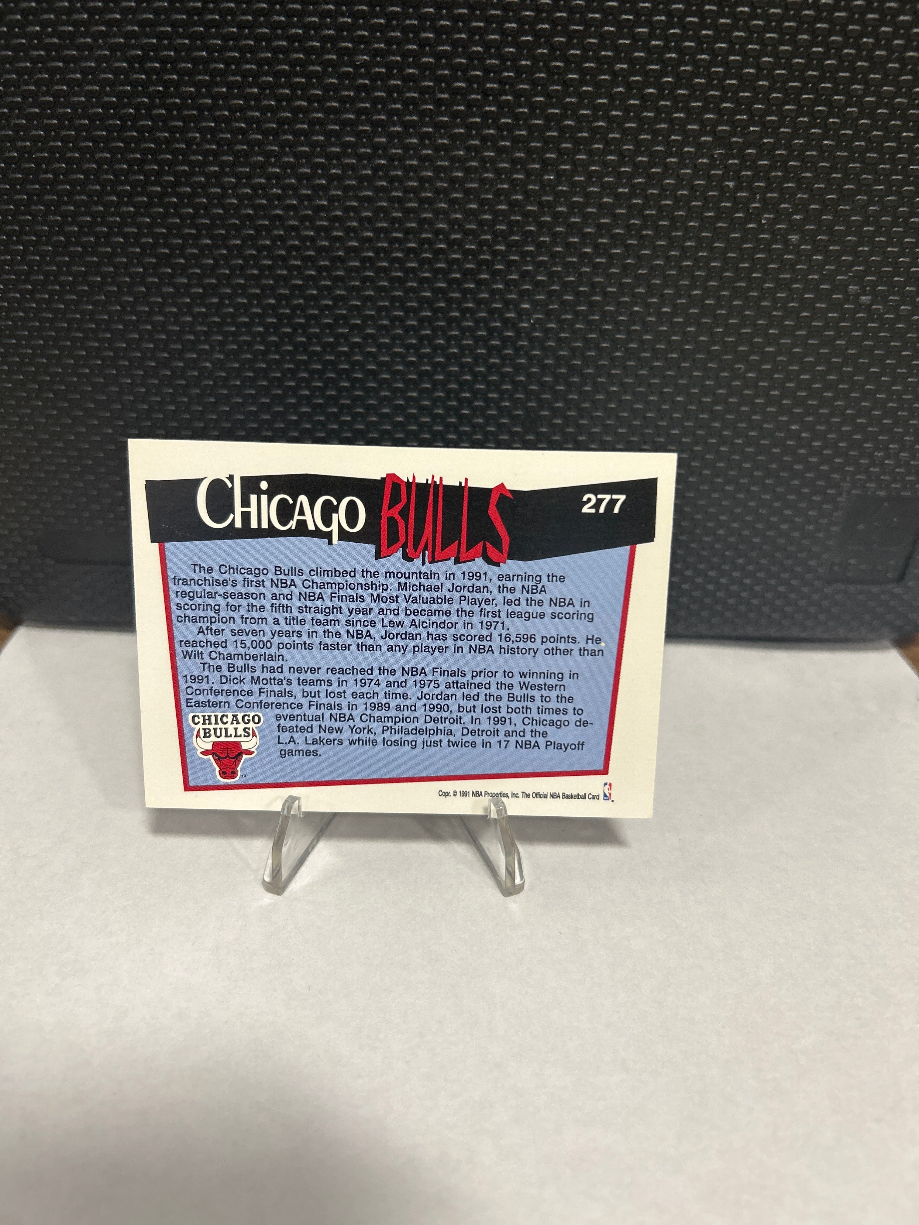 1991 NBA Hoops - CHICAGO BULLS TEAM CARD - Jordan - Pippen - Grant