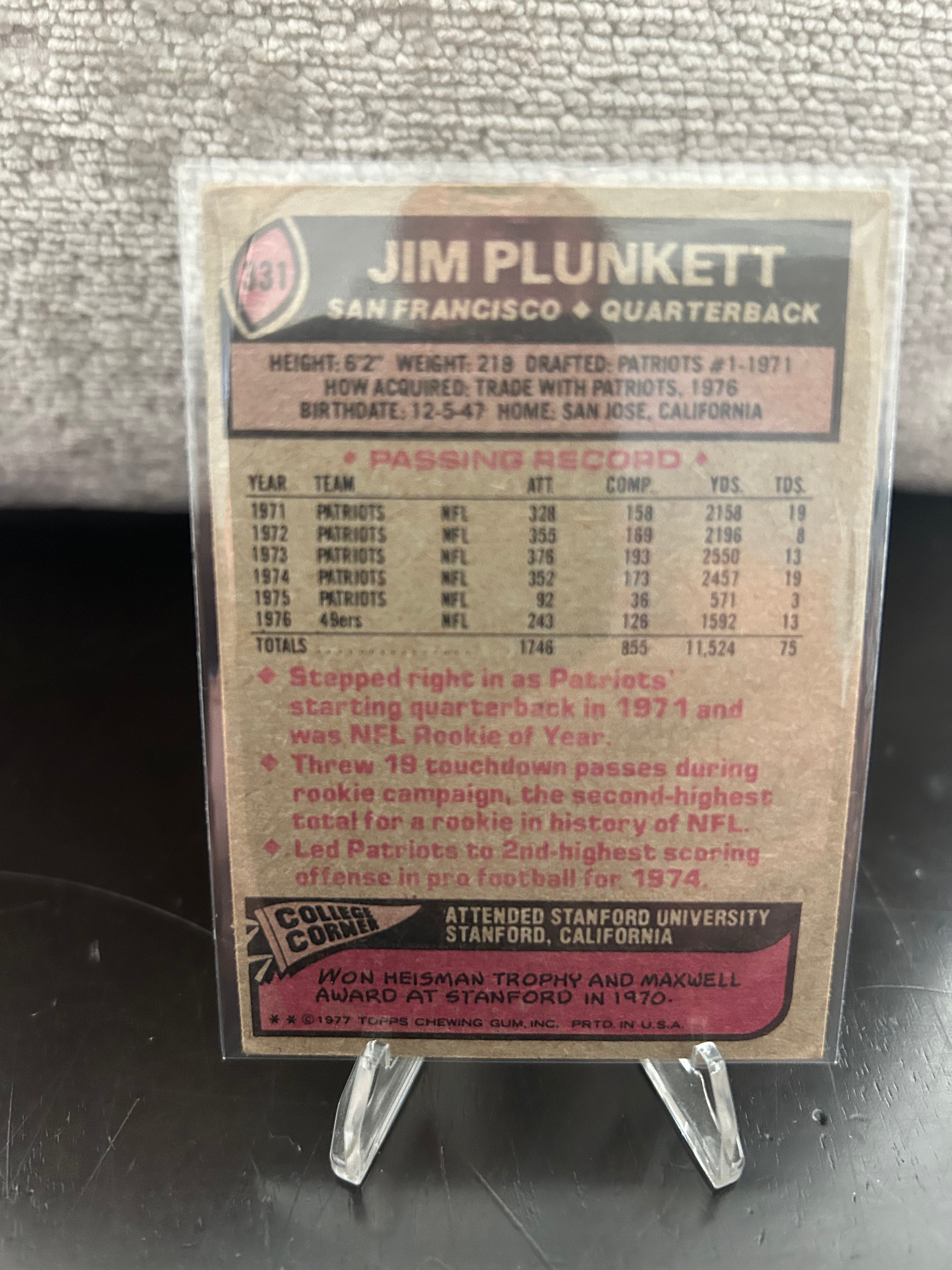 1977 Topps Mexican #331 Jim Plunkett
