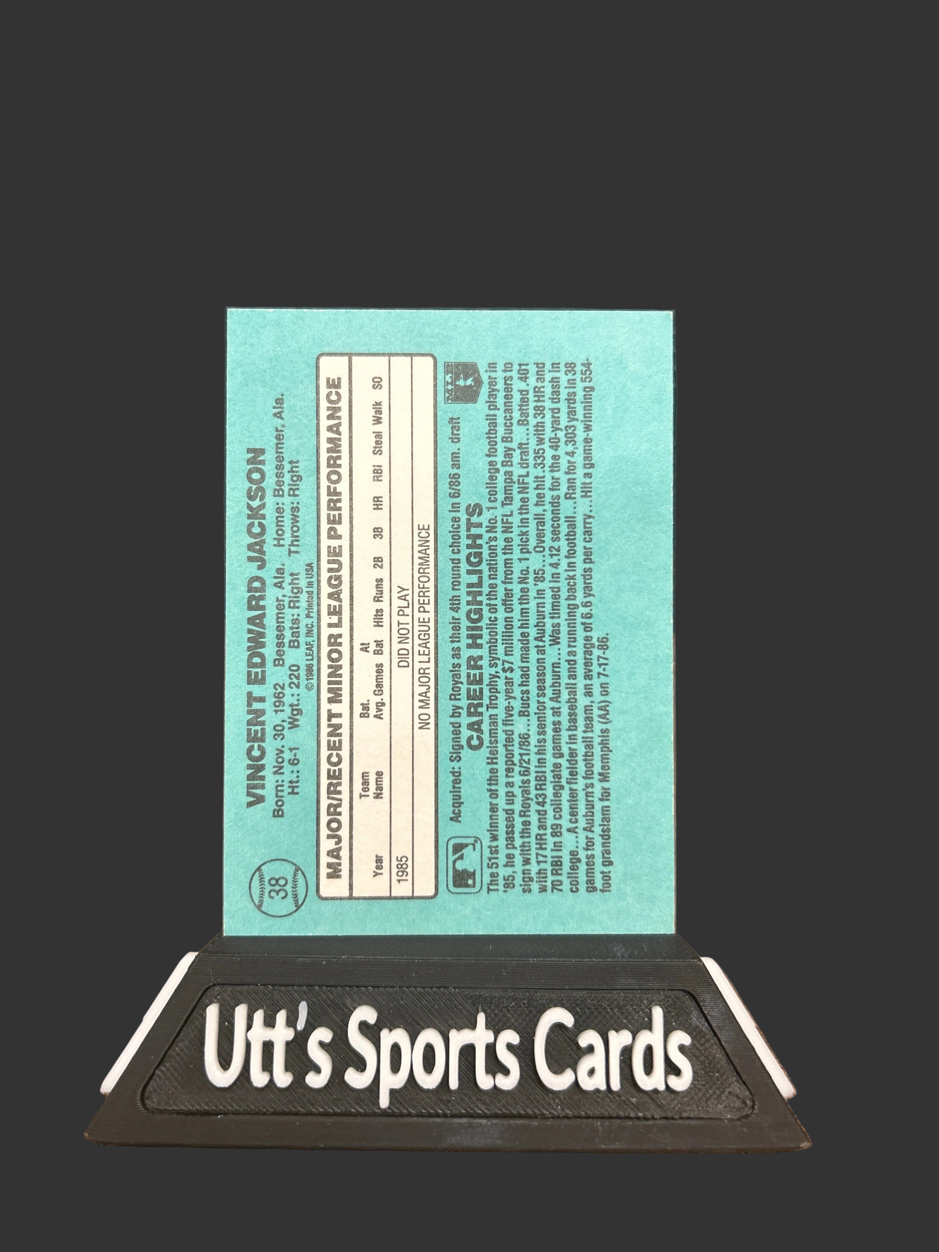 Bo Jackson 1986 Donruss The Rookies No. 38 Royals near mint / mint