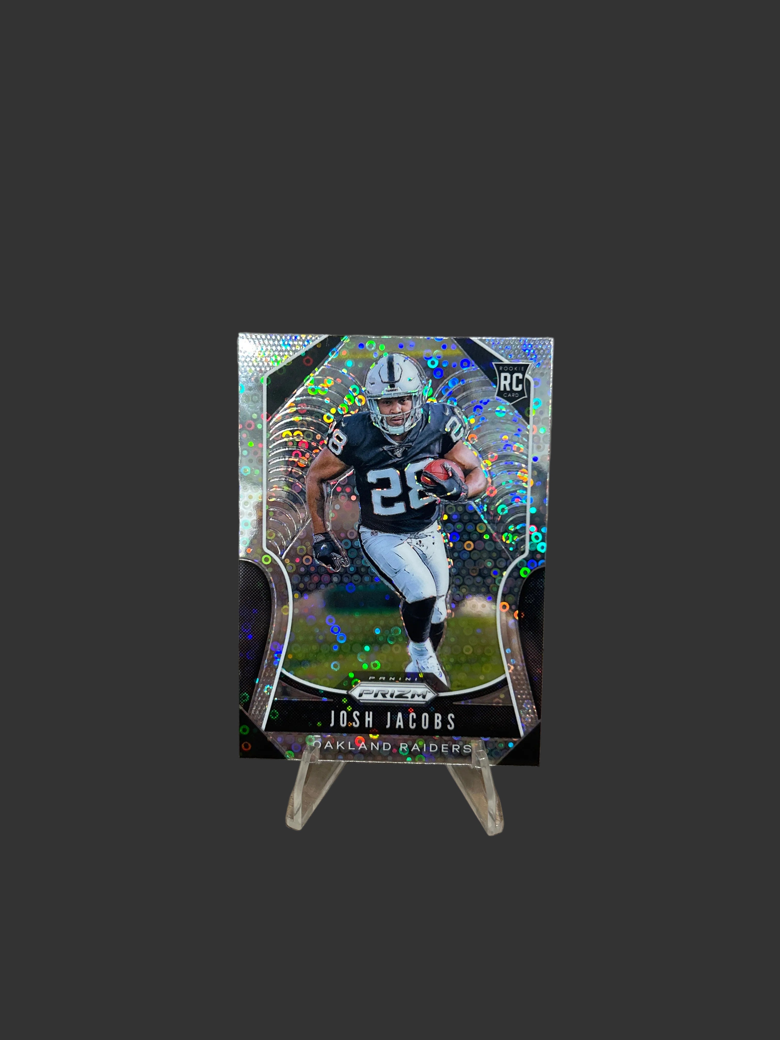 2019 Prizm Josh Jacobs Rookie No Huddle Silver Disco Prizm RC #323 Packers