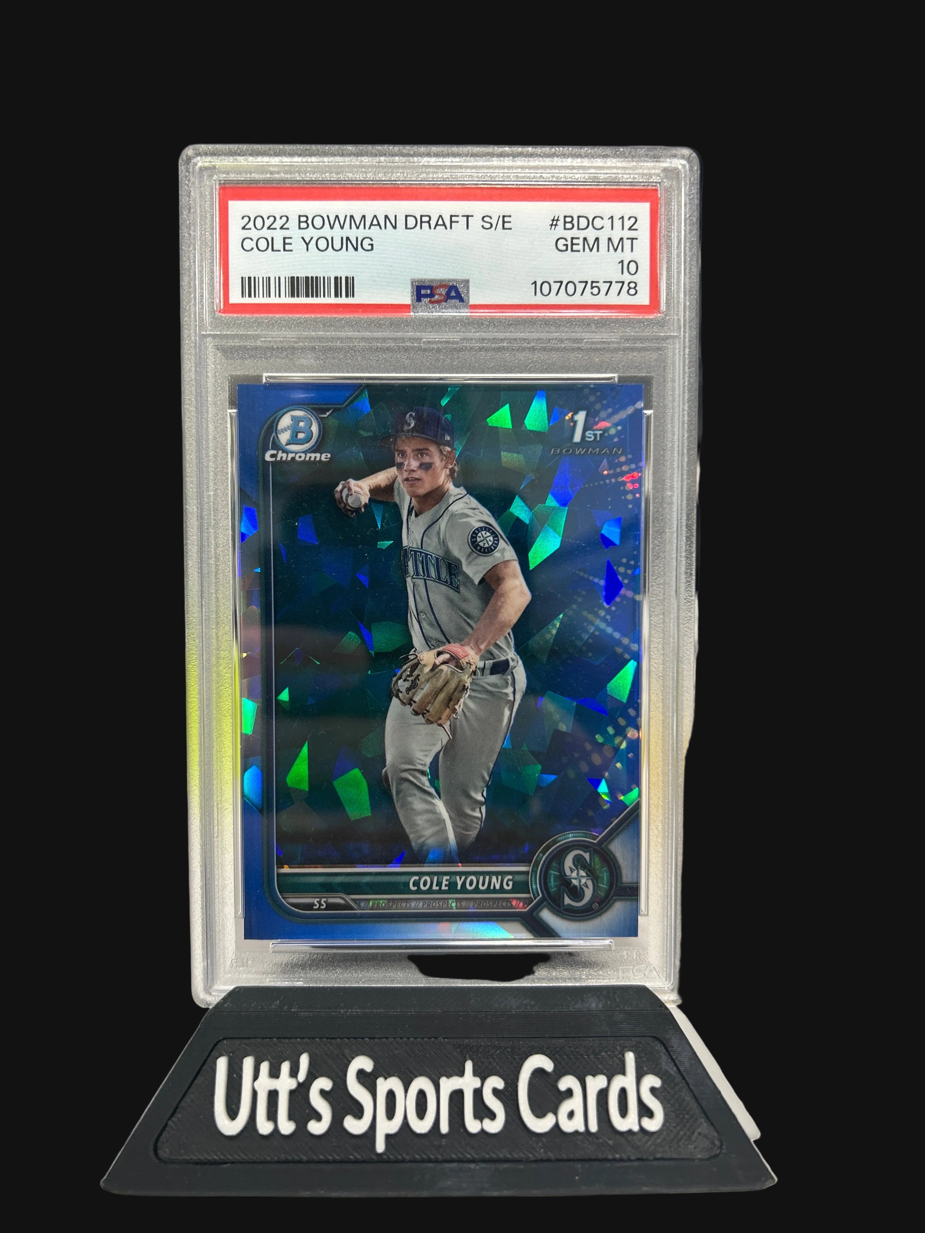 Cole Young 2022 Bowman Chrome Draft Sapphire Edition PSA 10 Rookie RC 1st BDC112