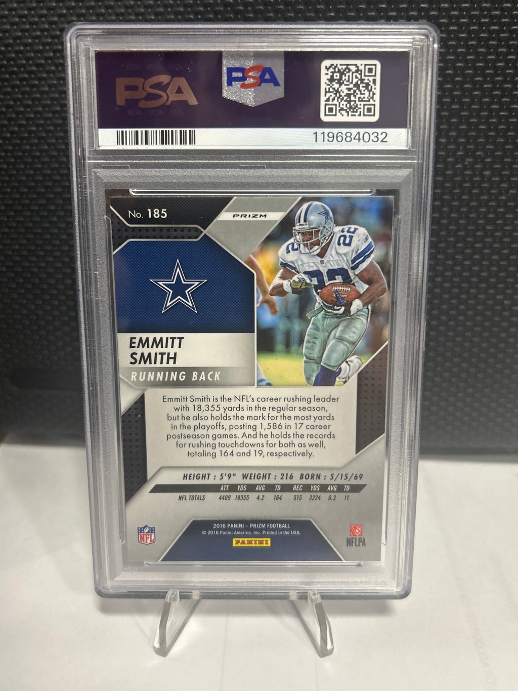 2016 Panini Prizm Emmitt Smith #185 Red White Blue Disco Prizm (RC) 10 Gem mint! POP 5