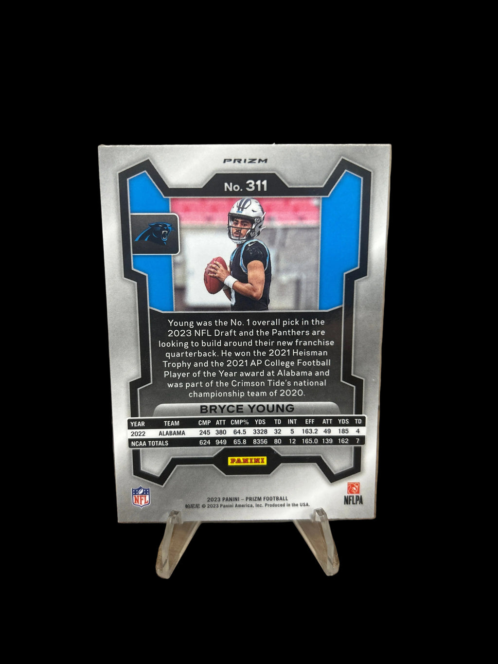 2023 Panini Prizm Football Red White & Blue Rookie Bryce Young #311 Panthers