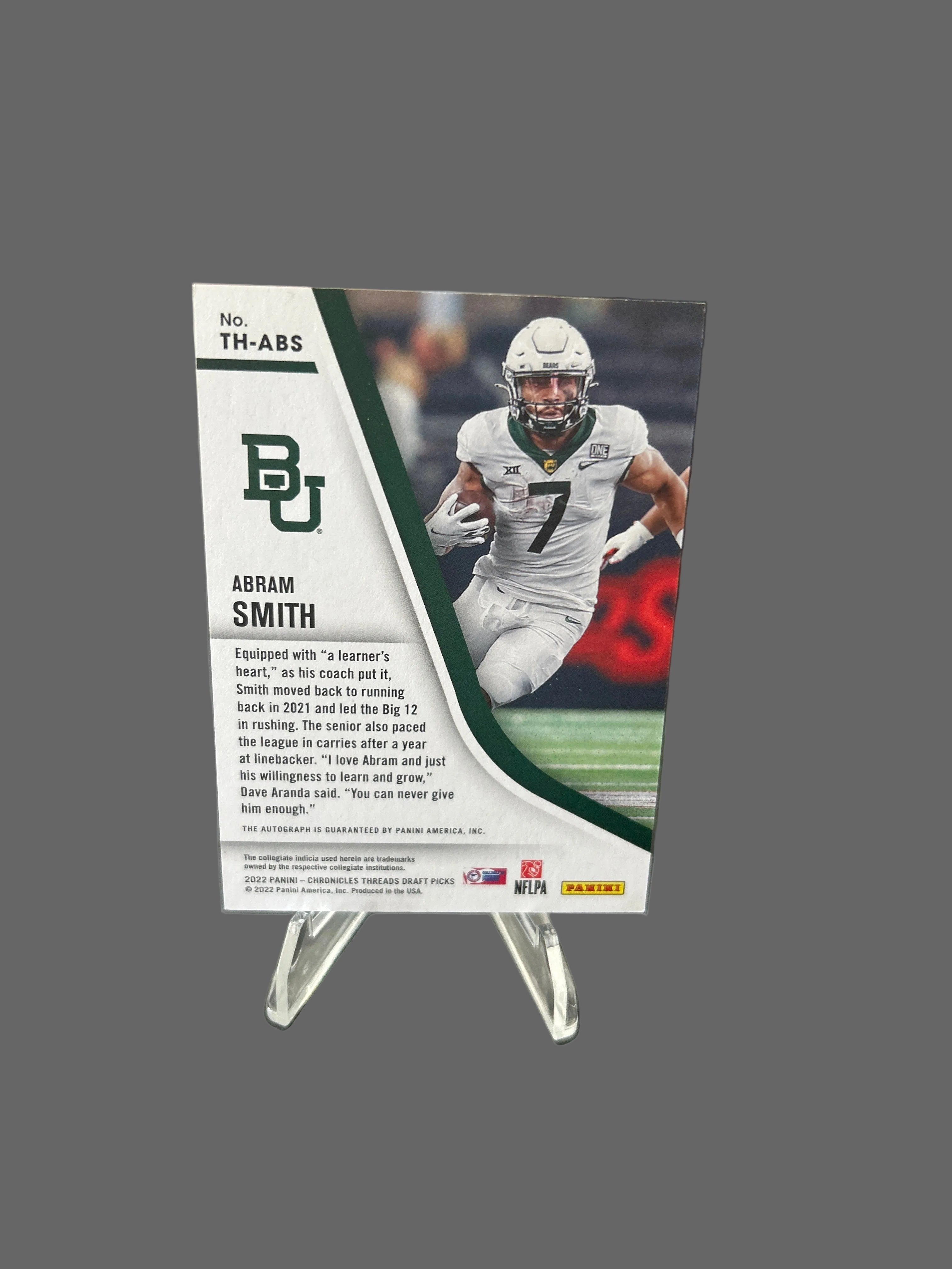 2022 Panini Chronicles Draft Picks - Threads Rookie Signatures Abram Smith