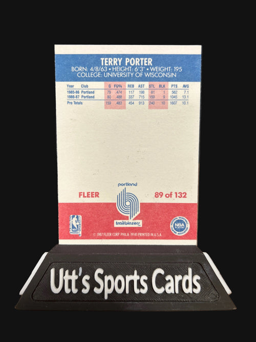 1987 Fleer Terry Porter rookie basketball card #89 Portland Trail Blazers NM
