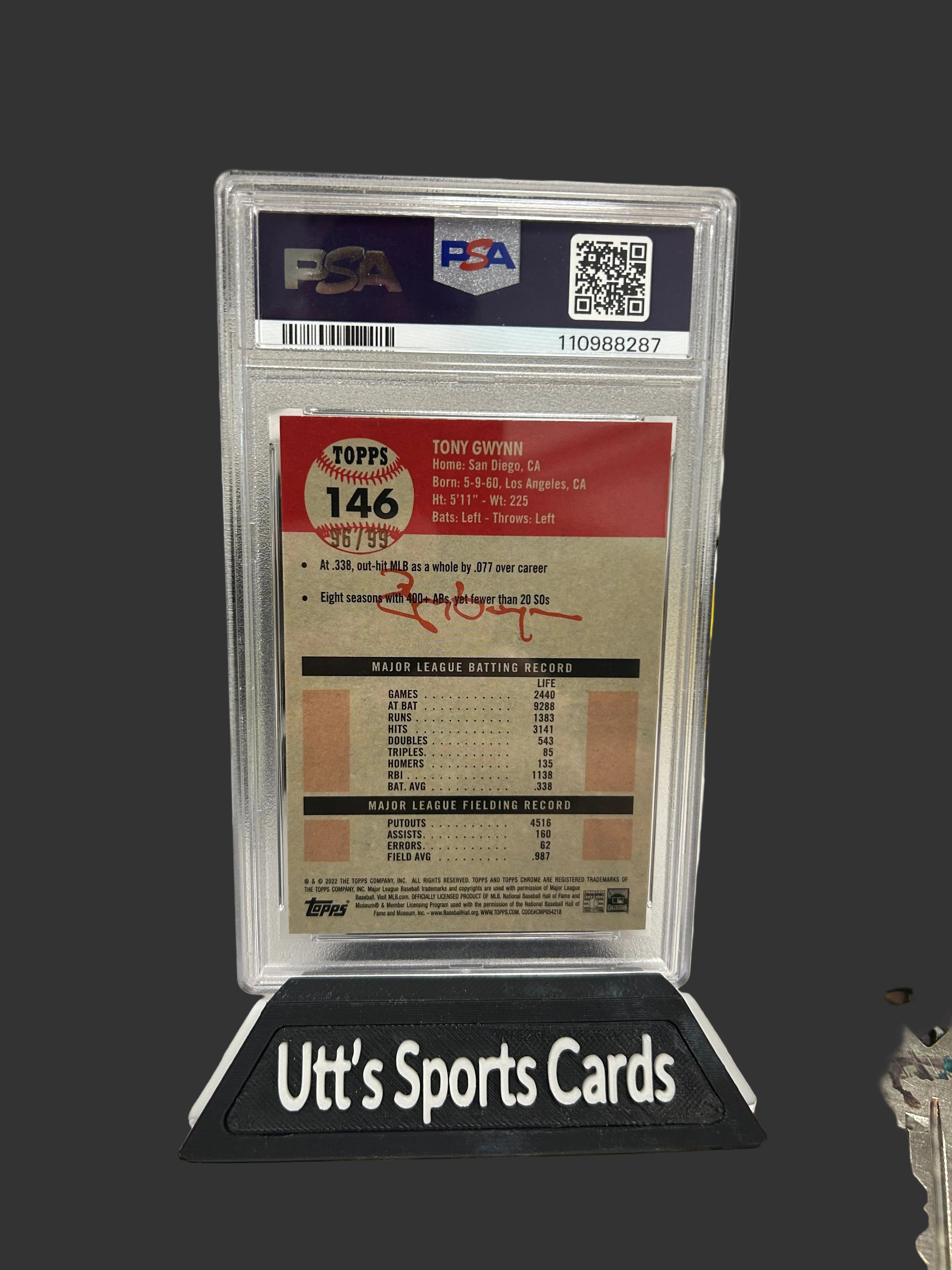 PSA 10 2022 Topps Chrome Platinum Anniversary Tony Gwynn Green Wave Refr#96/99