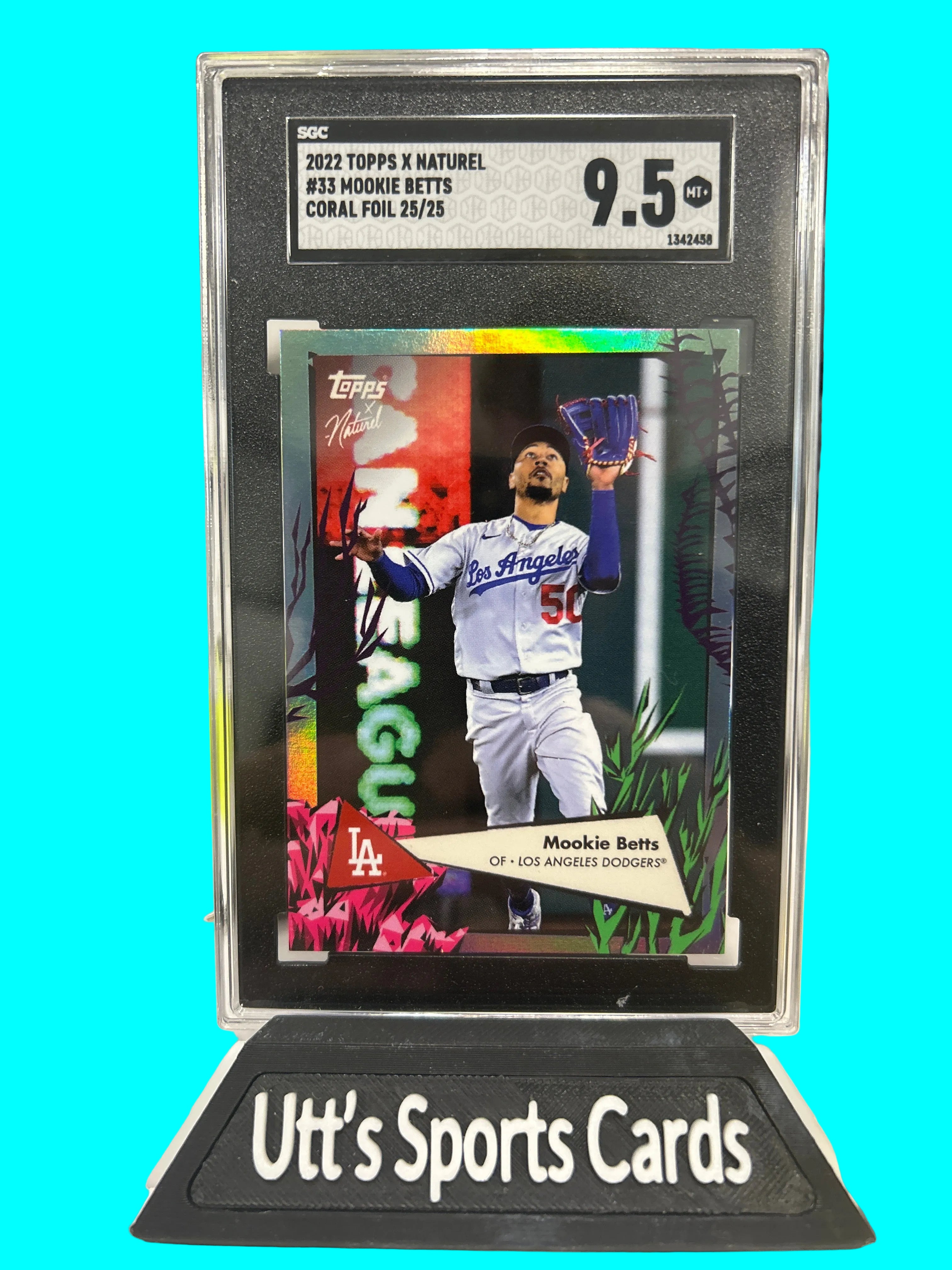 2022 Topps X Naturel 1952 - Mookie Betts #33 Coral Foil 25/25 - SGC 9.5