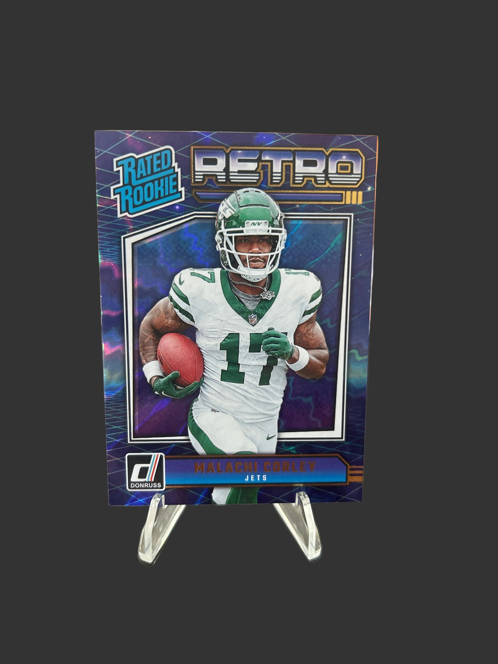 2024 Panini Donruss Retro Rated Rookie Malachi Corley RC #8 New York Jets