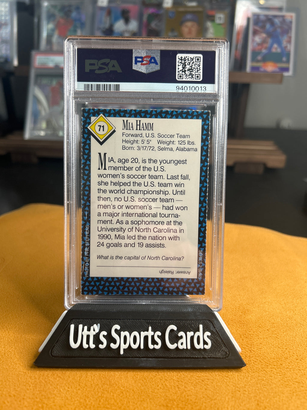 1992 Sports Illustrated for Kids Mia Hamm Rookie Card, #71, PSA 4 Excellent 