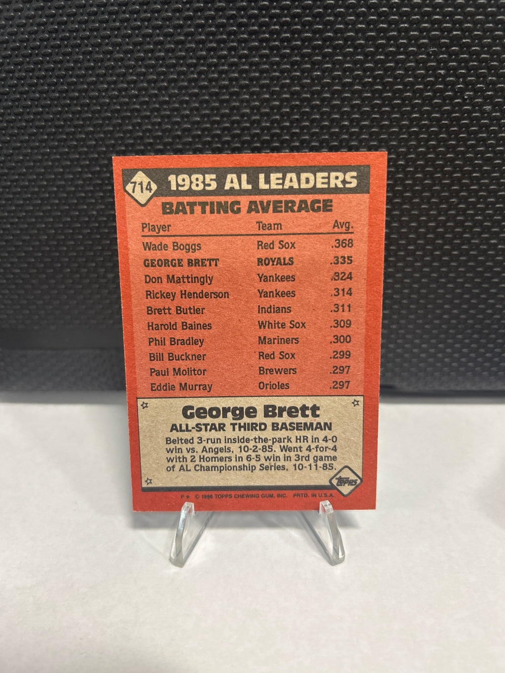 1986 Topps - All-Star George Brett #714