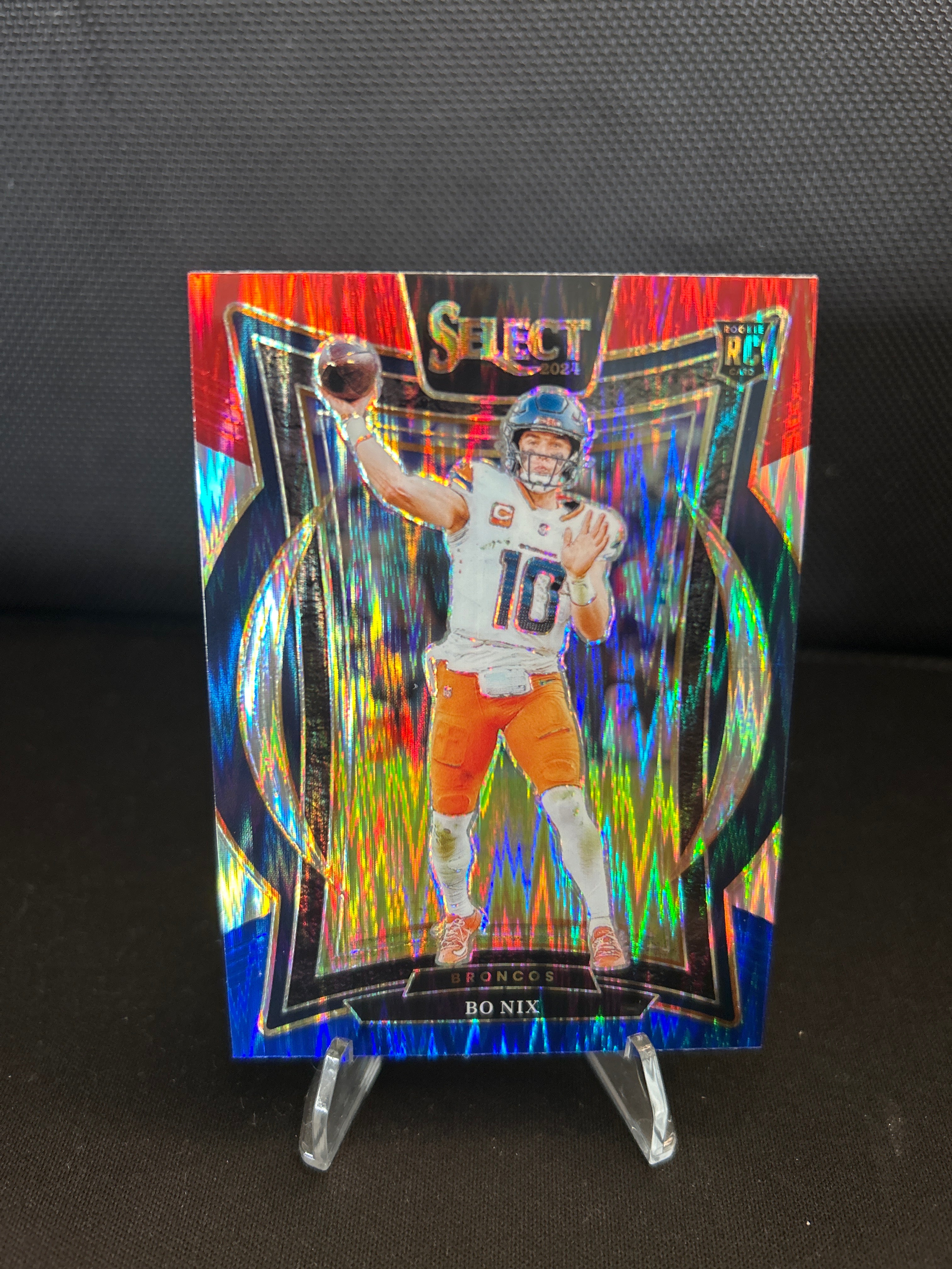 2024 Panini Select Bo Nix Concourse Card Red & Blue #30