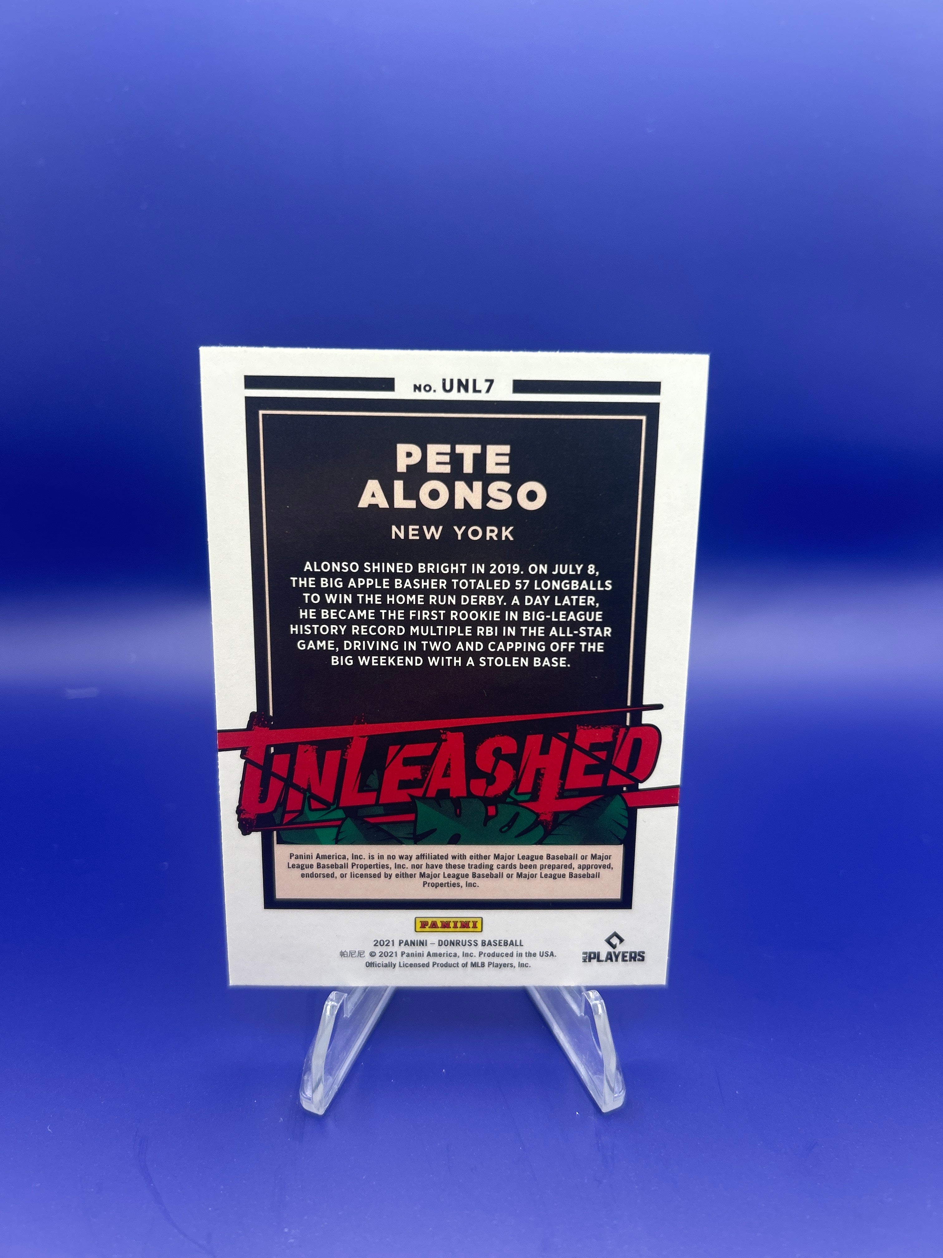2021 Panini Donruss UNLEASHED PINK FIREWORKS PARALLEL Pete Alonso Mets #UNL7
