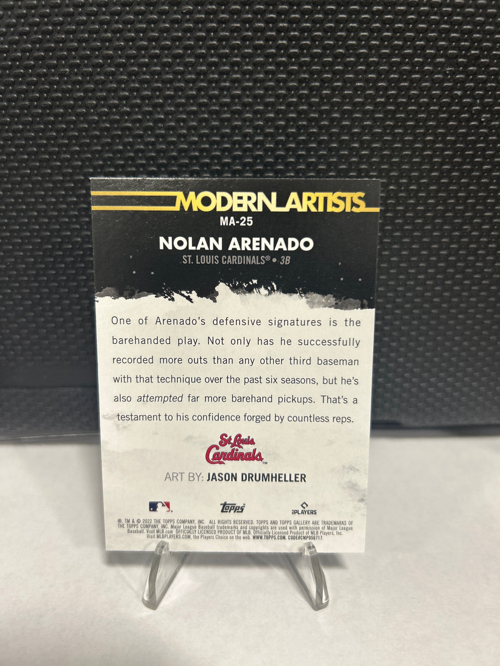2022 Topps Gallery Modern Artists Card of Nolan Arenado - Cardinals