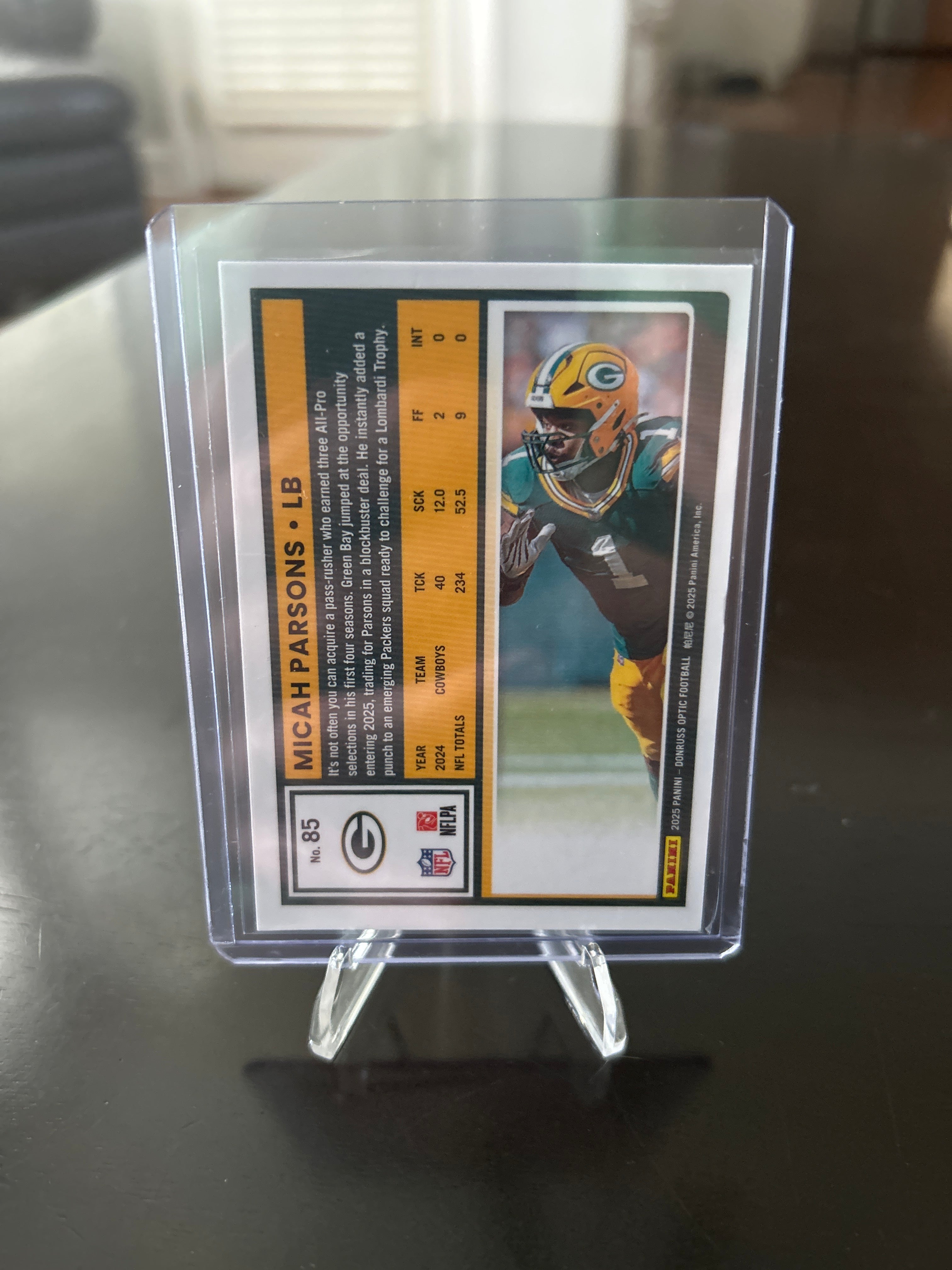 2025 Donruss Optic- Micah Parsons  #85- Green Bay Packers Uniform!!