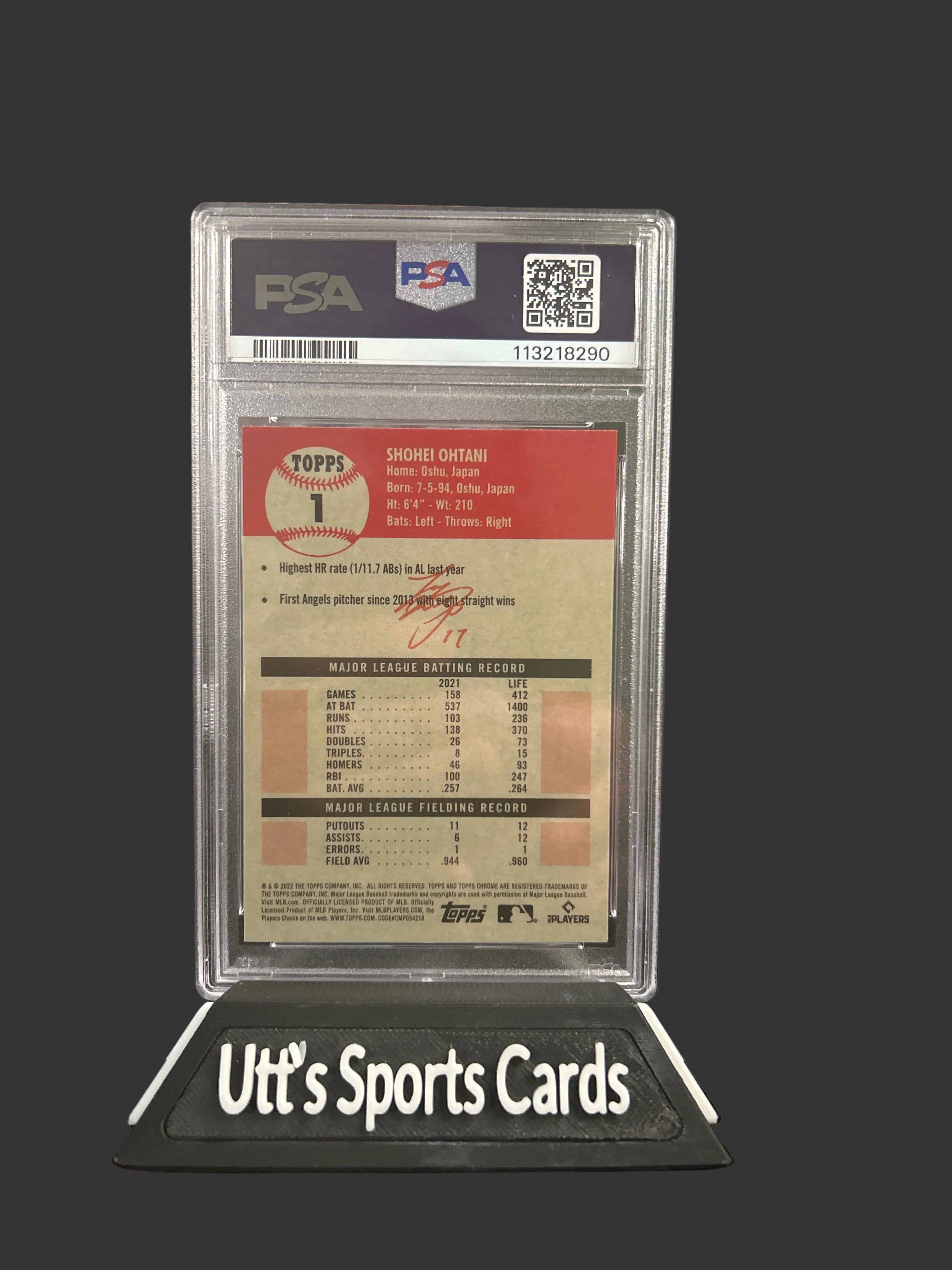 2022 SHOHEI OHTANI TOPPS CHROME PLATINUM ANNIVERSARY PRISM REFRACTOR #1 PSA 9