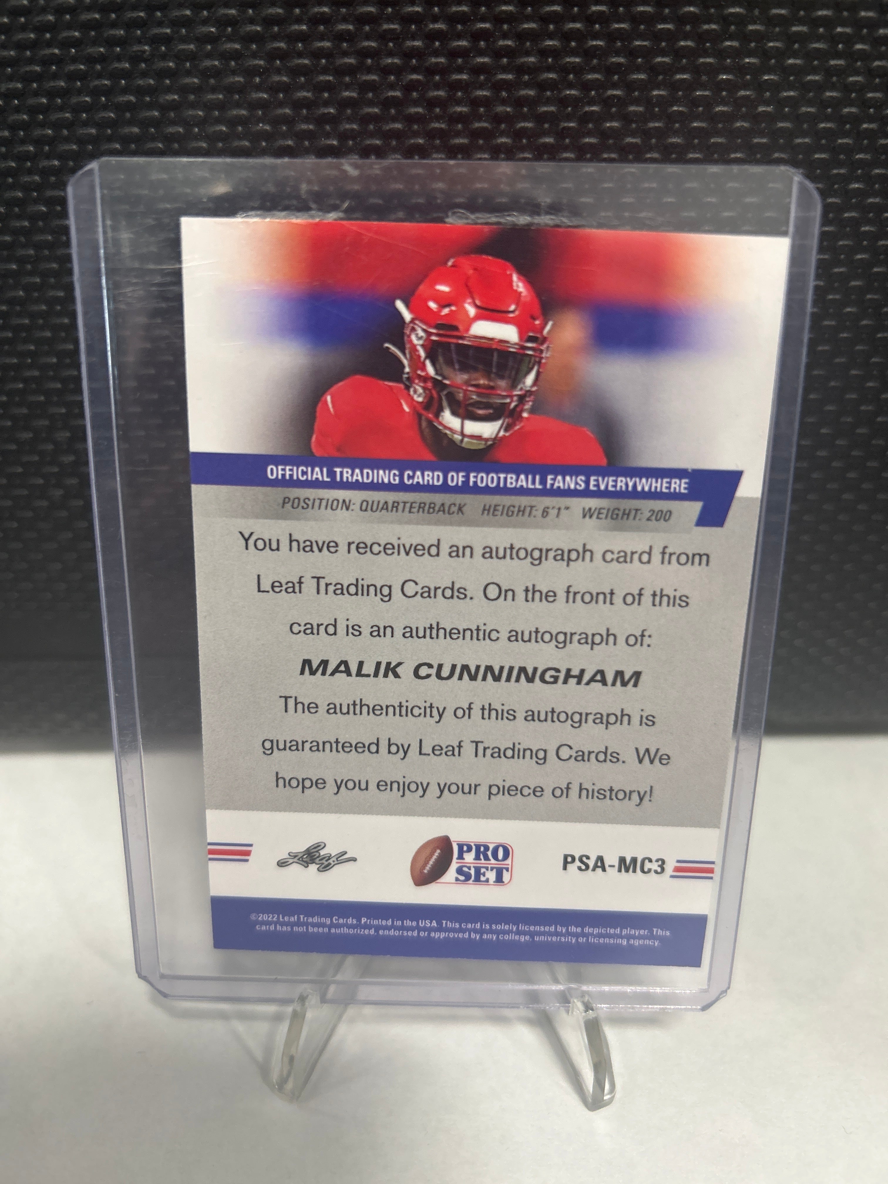 2022 Pro Set Draft #PSA-MC3 Malik Cunningham Autographs