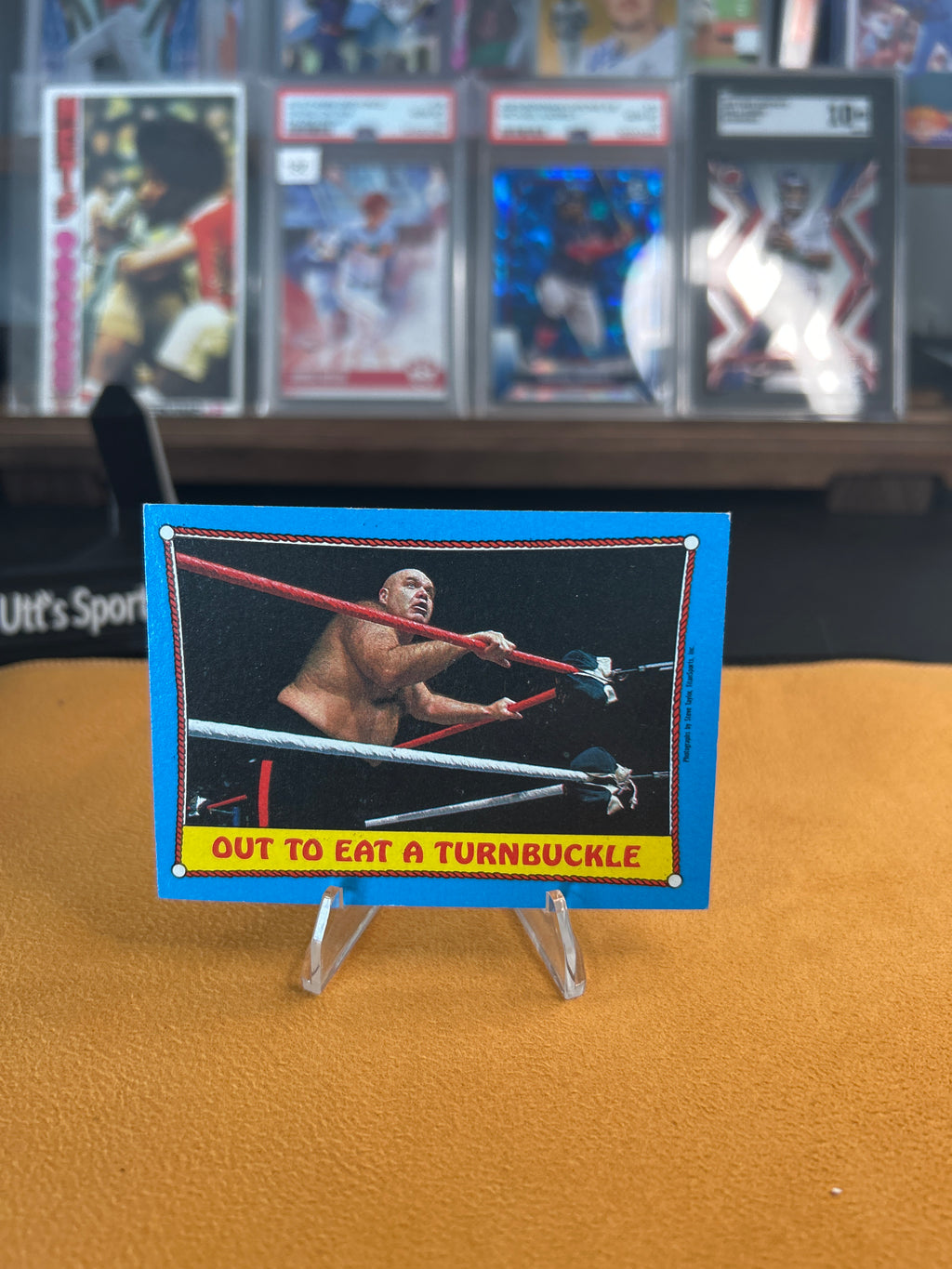 1987 Topps WWF #66 Out to Eat a Turnbuckle George the animal Steele card