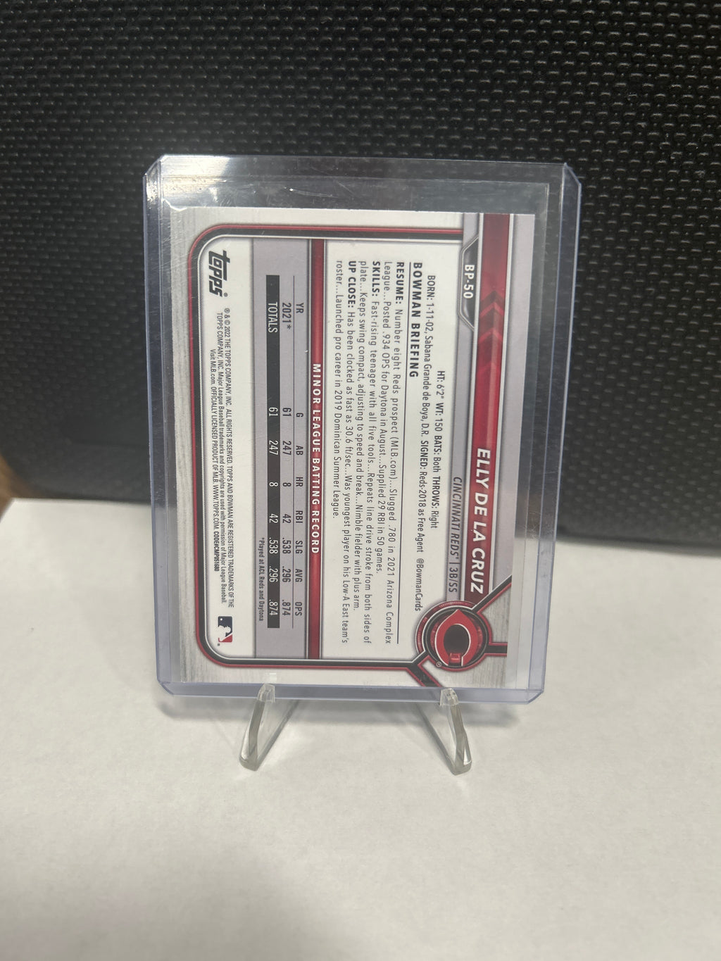 2022 Bowman Elly De La Cruz 1st Paper Prospect #BP-50 Reds