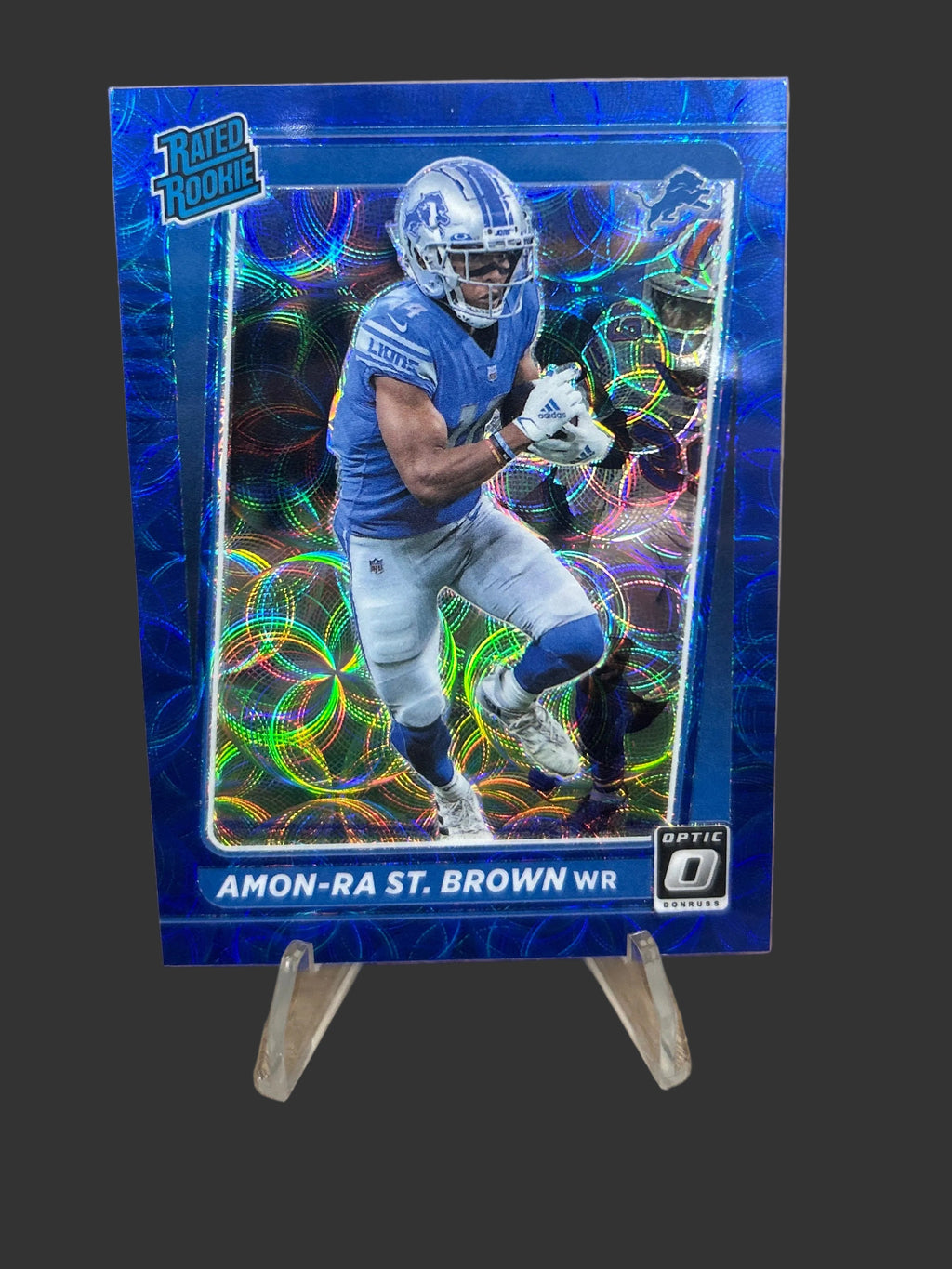 Amon-Ra St Brown 2021 Donruss Optic Blue Scope Rated Rookie (RC) #228 -  Lions