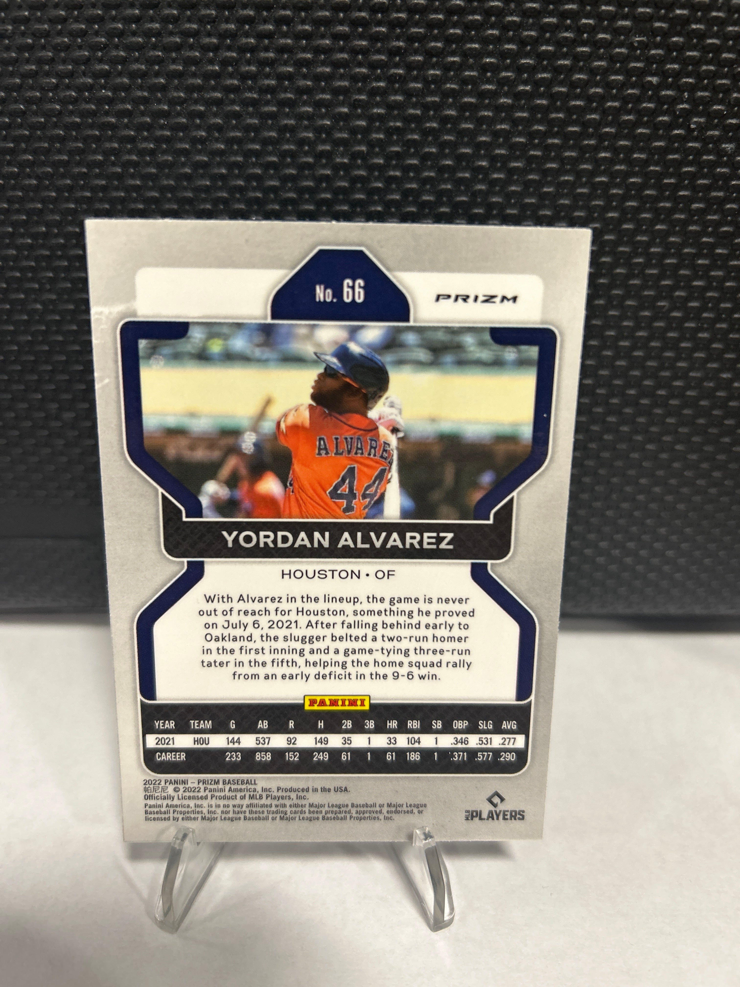 2022 Panini Prizm YORDAN ALVAREZ Red/White/Blue Parallel! #66