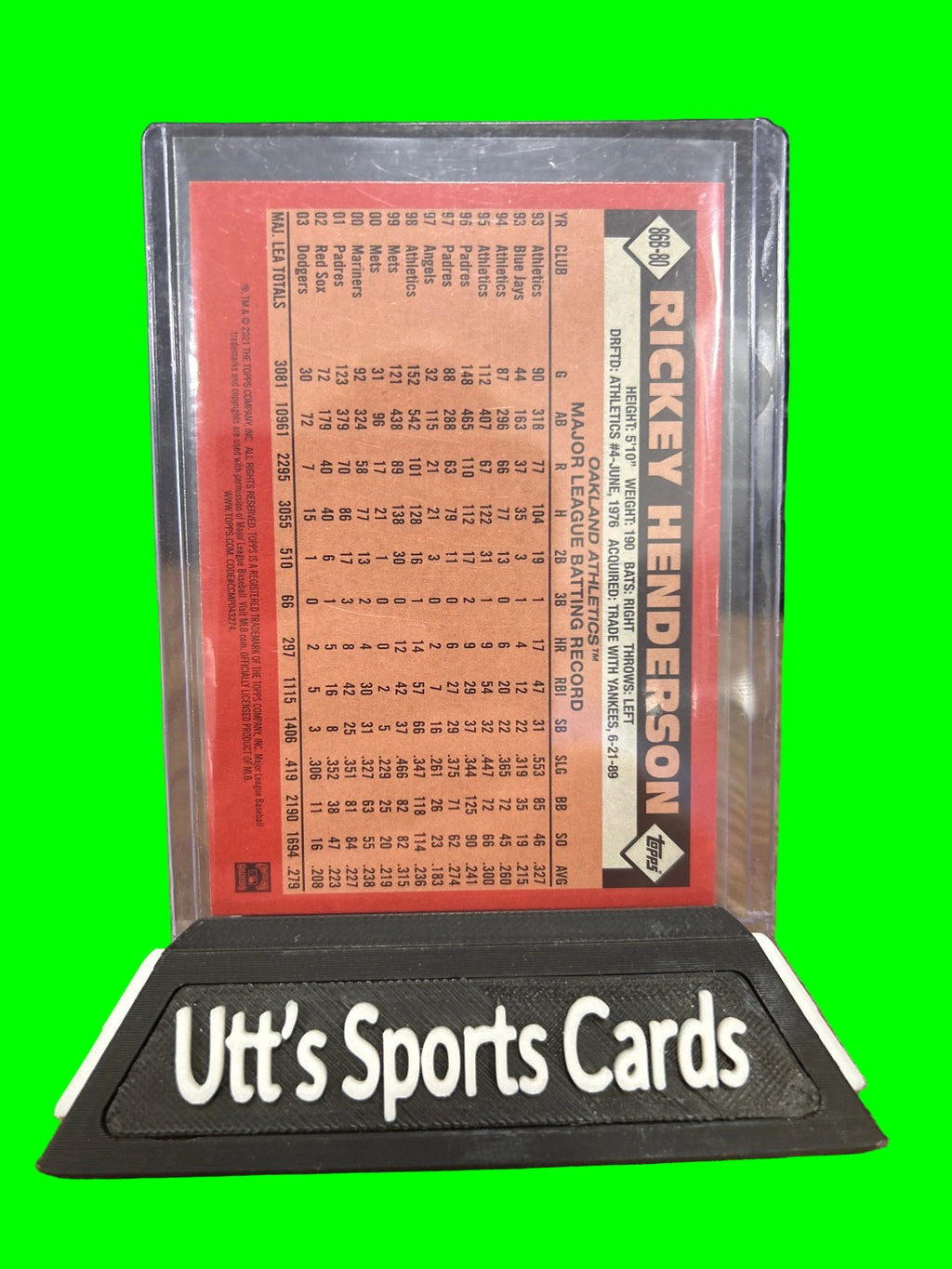 2021 Topps - 1986 Topps Baseball 35th Anniversary Rickey Henderson #86B-80