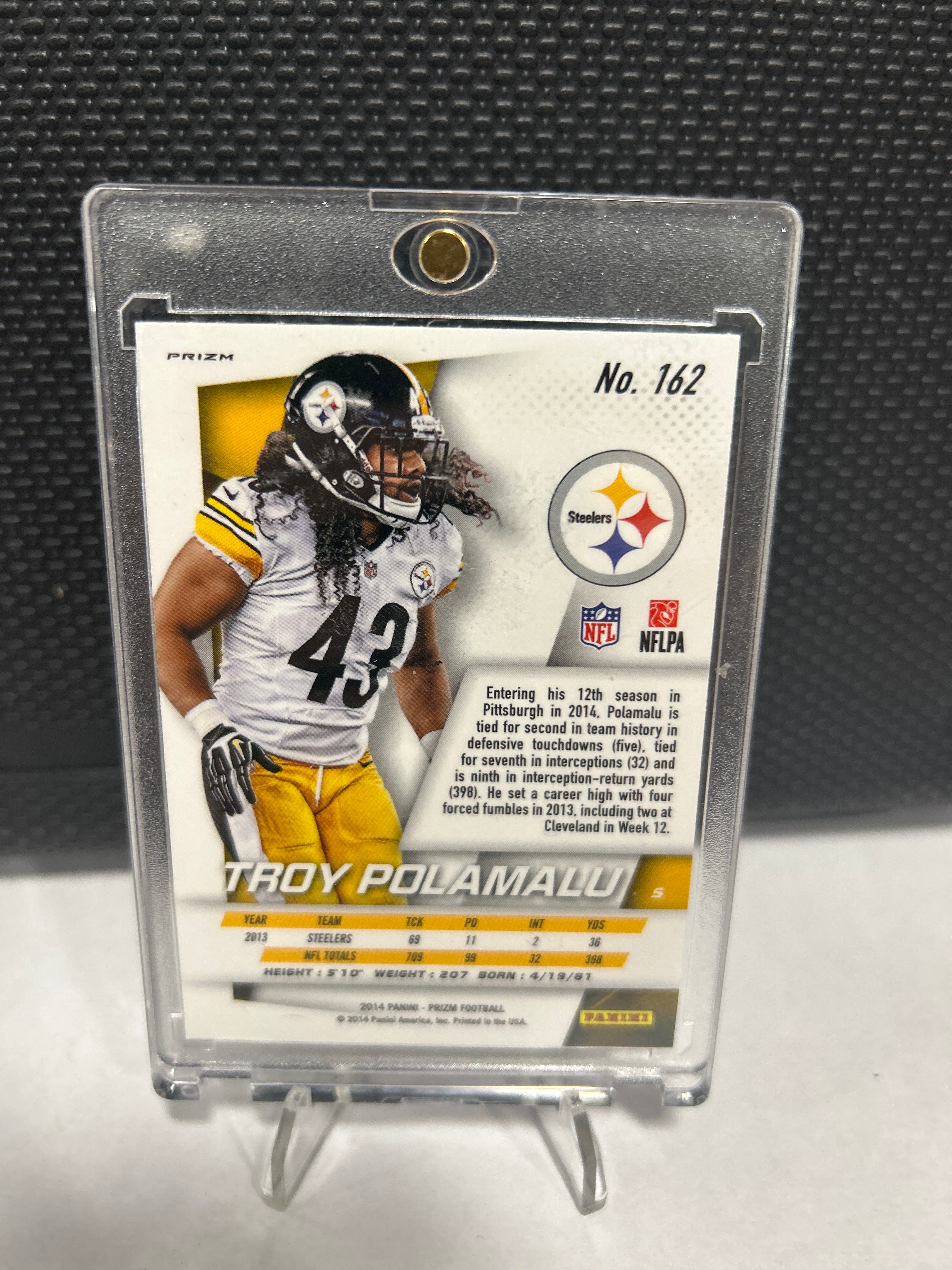 2014 Panini Prizm Troy Polamalu #162 Red White Blue Prizm Refractor