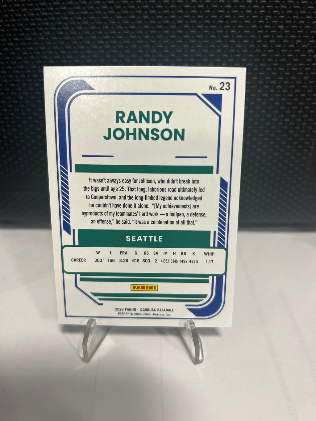 2026 Donruss #23 Randy Johnson Red and Blue Seattle Mariners