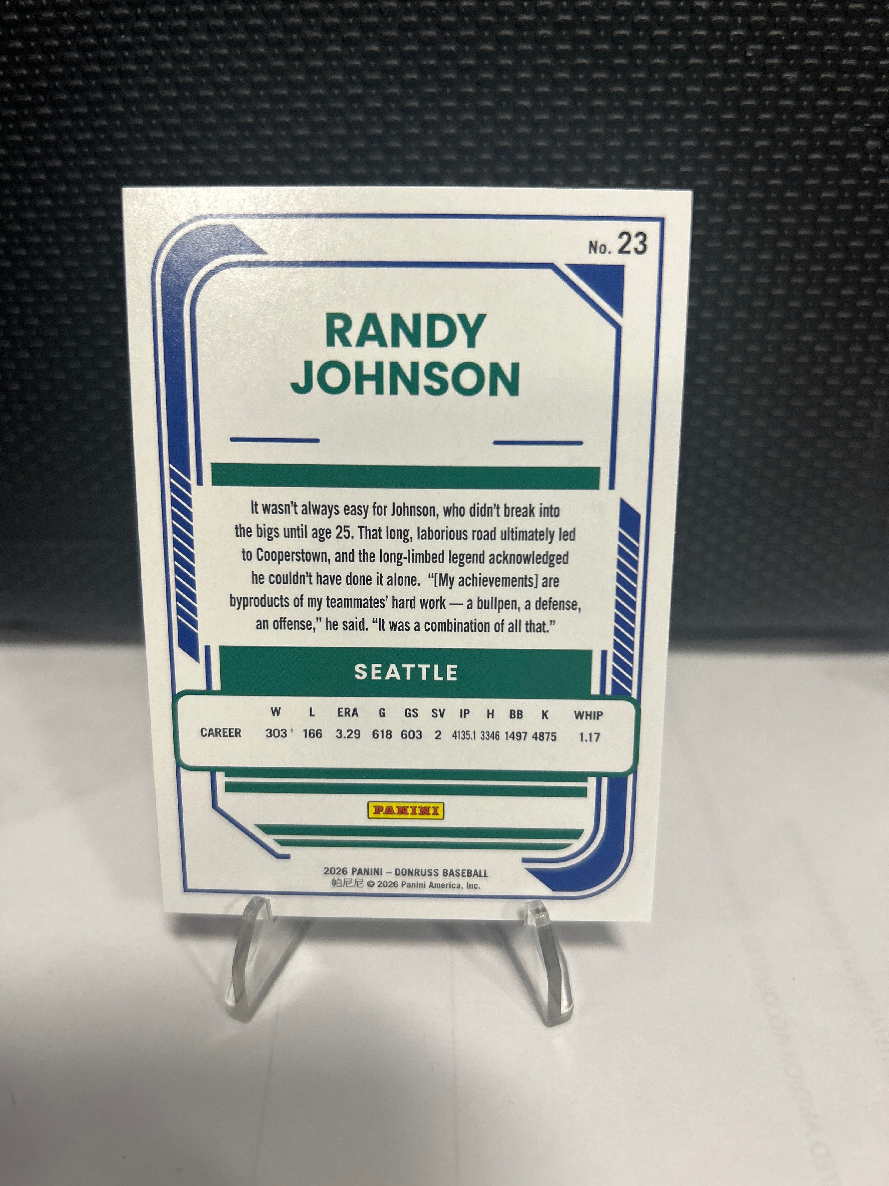 2026 Donruss #23 Randy Johnson Red and Blue Seattle Mariners