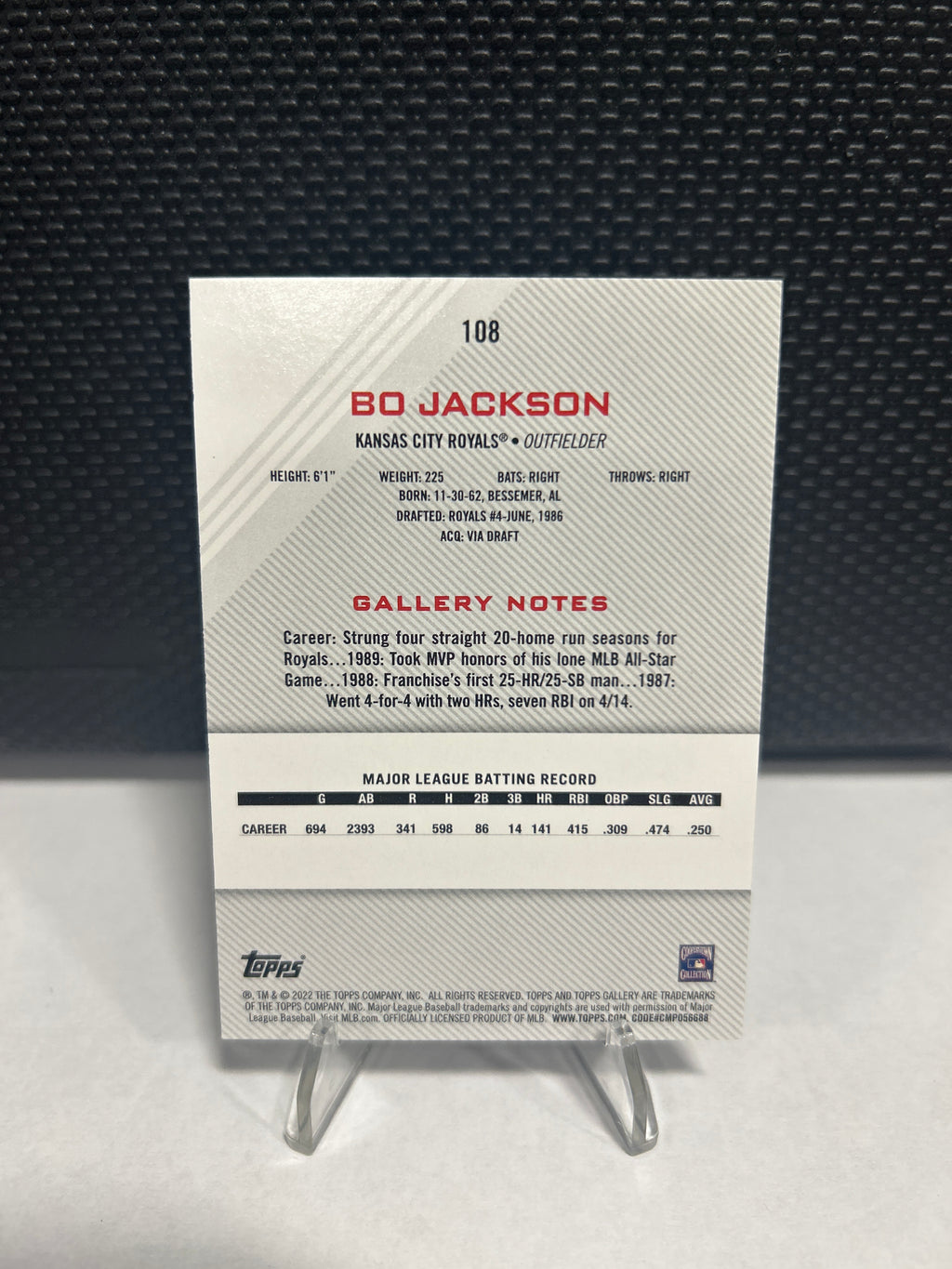 2022 Topps Gallery - Bo Jackson #108
