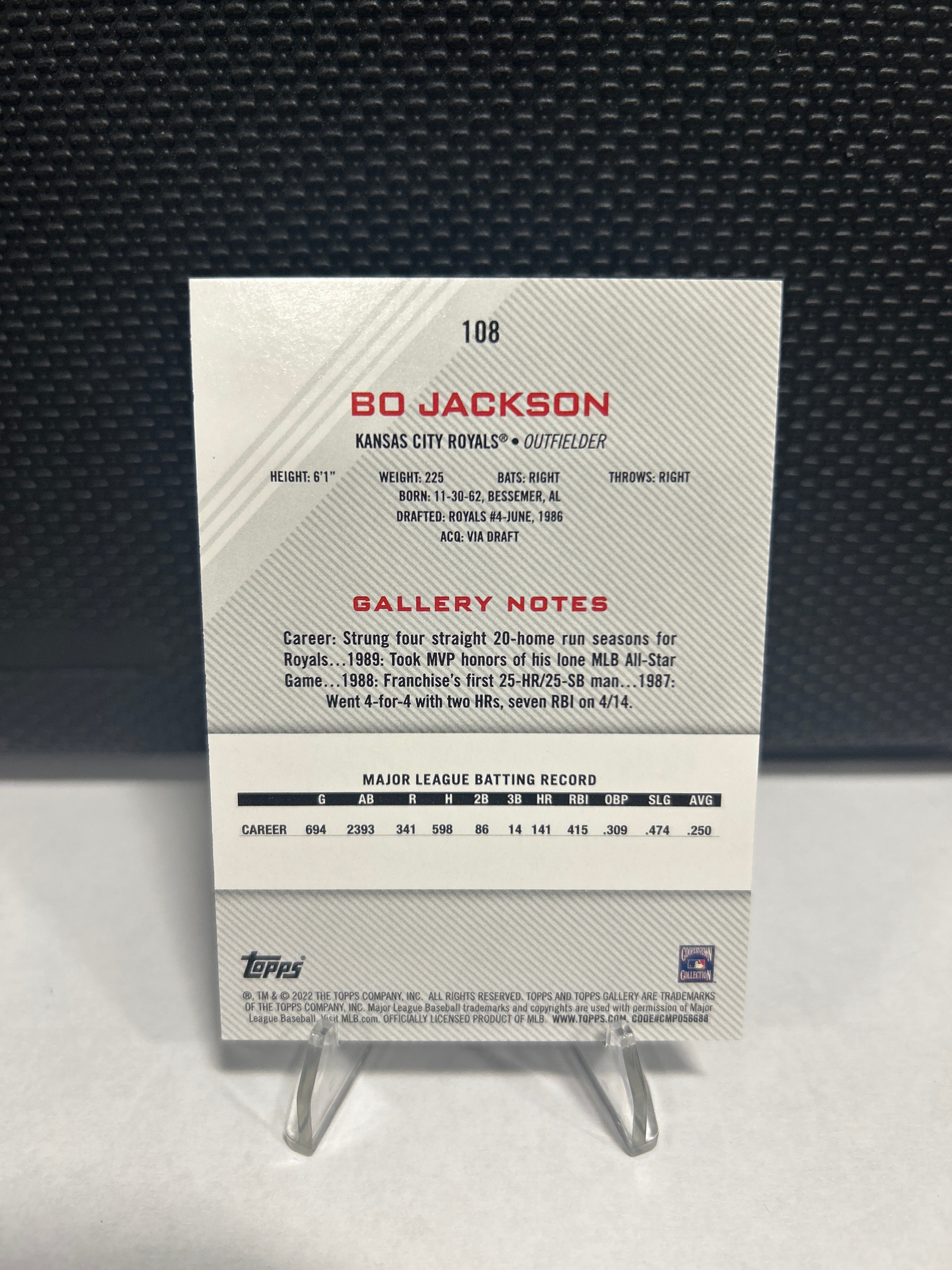 2022 Topps Gallery - Bo Jackson #108