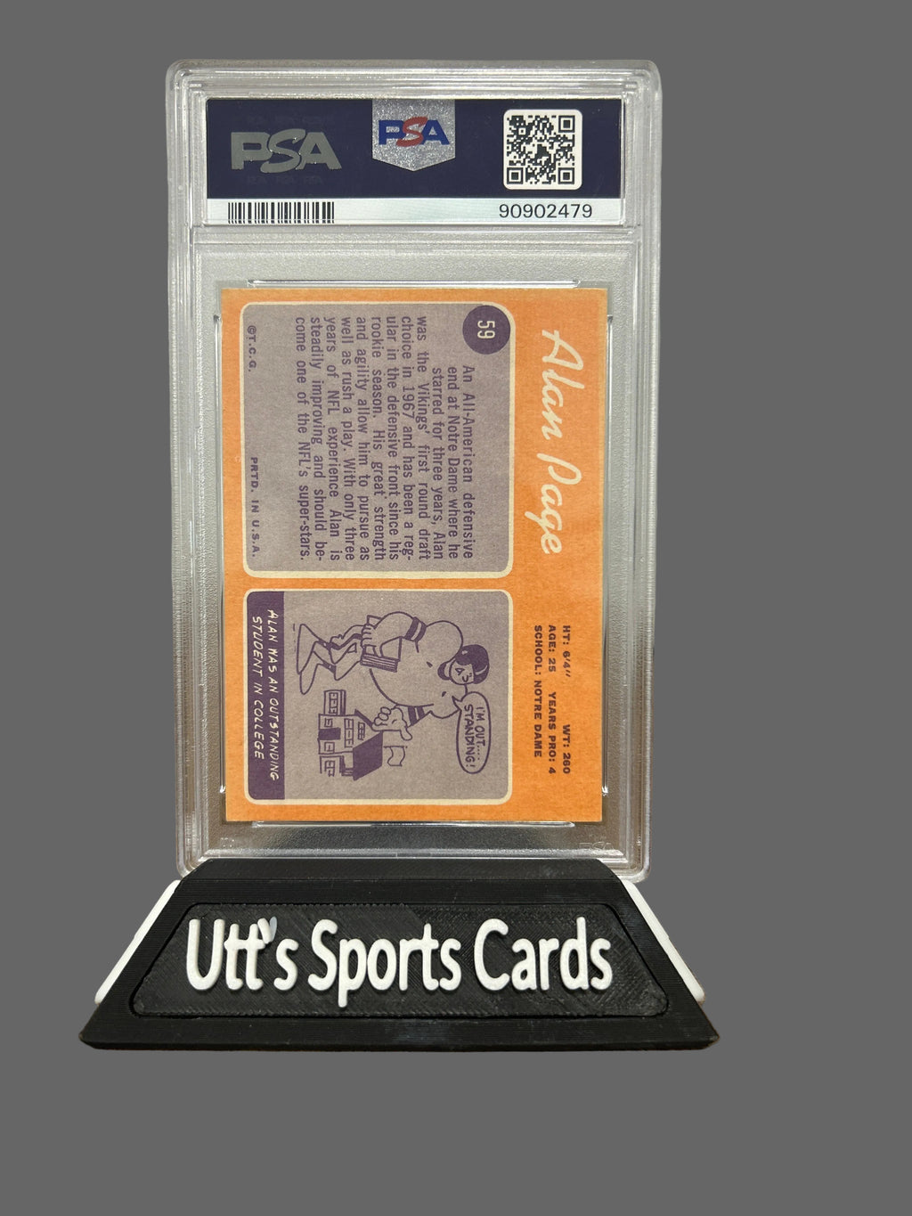 1970 Topps - Alan Page #59 (RC) Minnesota Vikings PSA 6