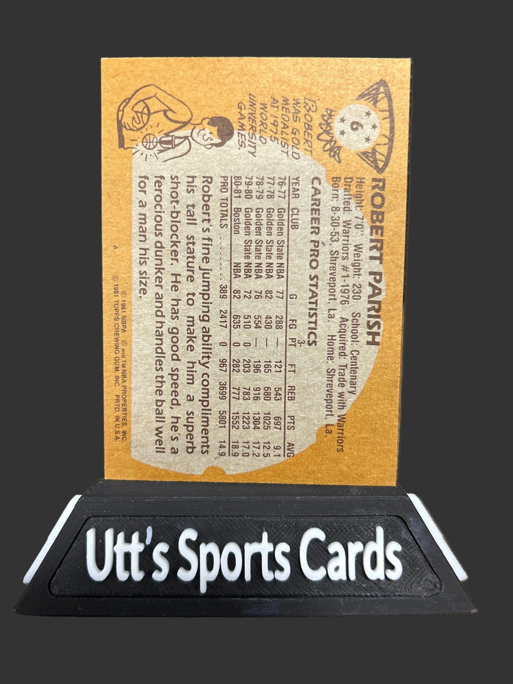 Robert Parish 1981 Topps (HOF) - Boston Celtics #6 NM-MT