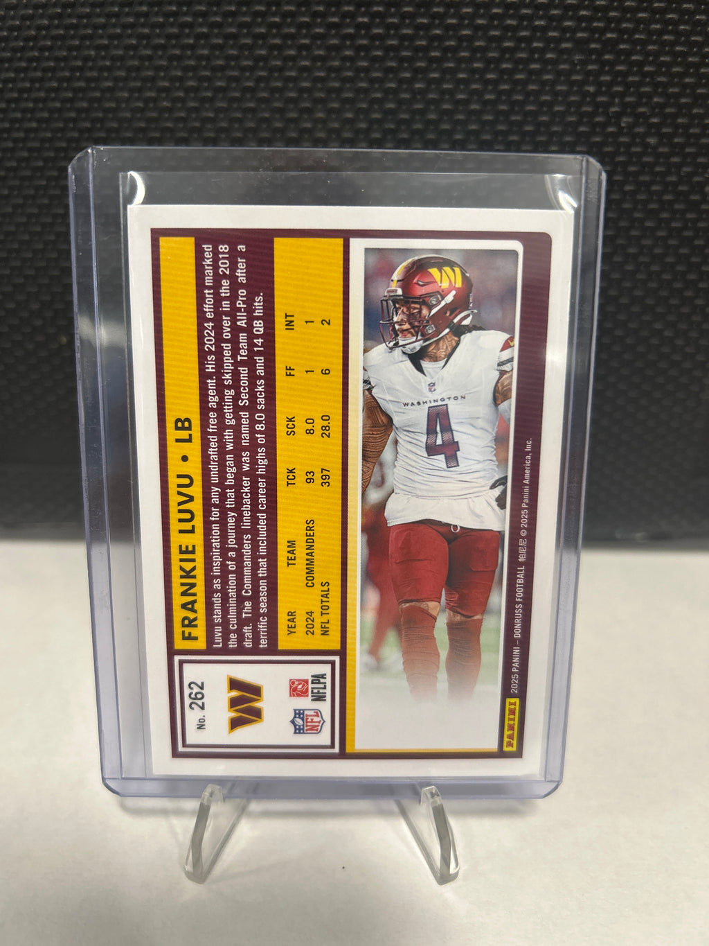 2025 Panini Donruss - Frankie Luvu #262 Press Proof Blue - COMMANDERS