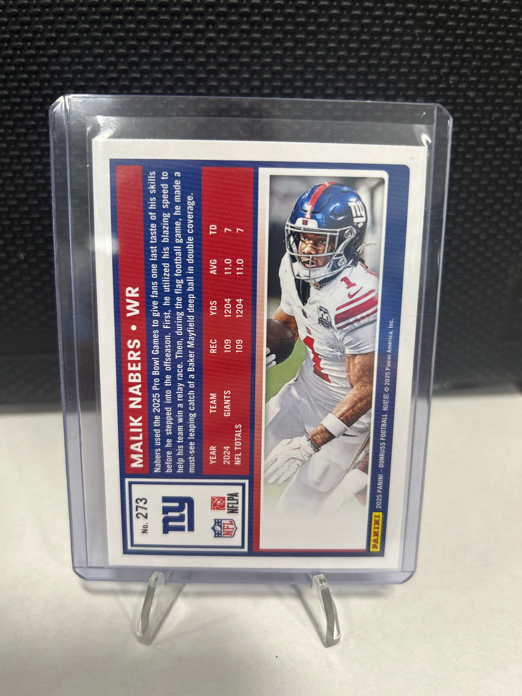 2025 Panini Donruss Malik Nabers New York Giants Press Proof Blue #273