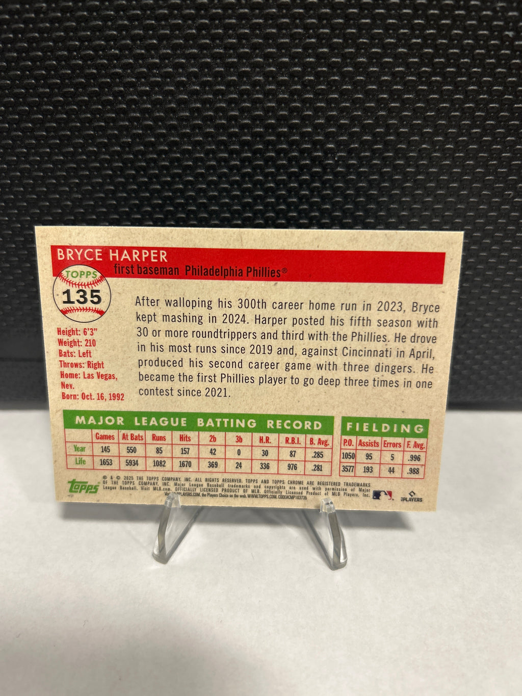 2025 Topps Chrome Platinum Anniversary Bryce Harper #135 - Phillies
