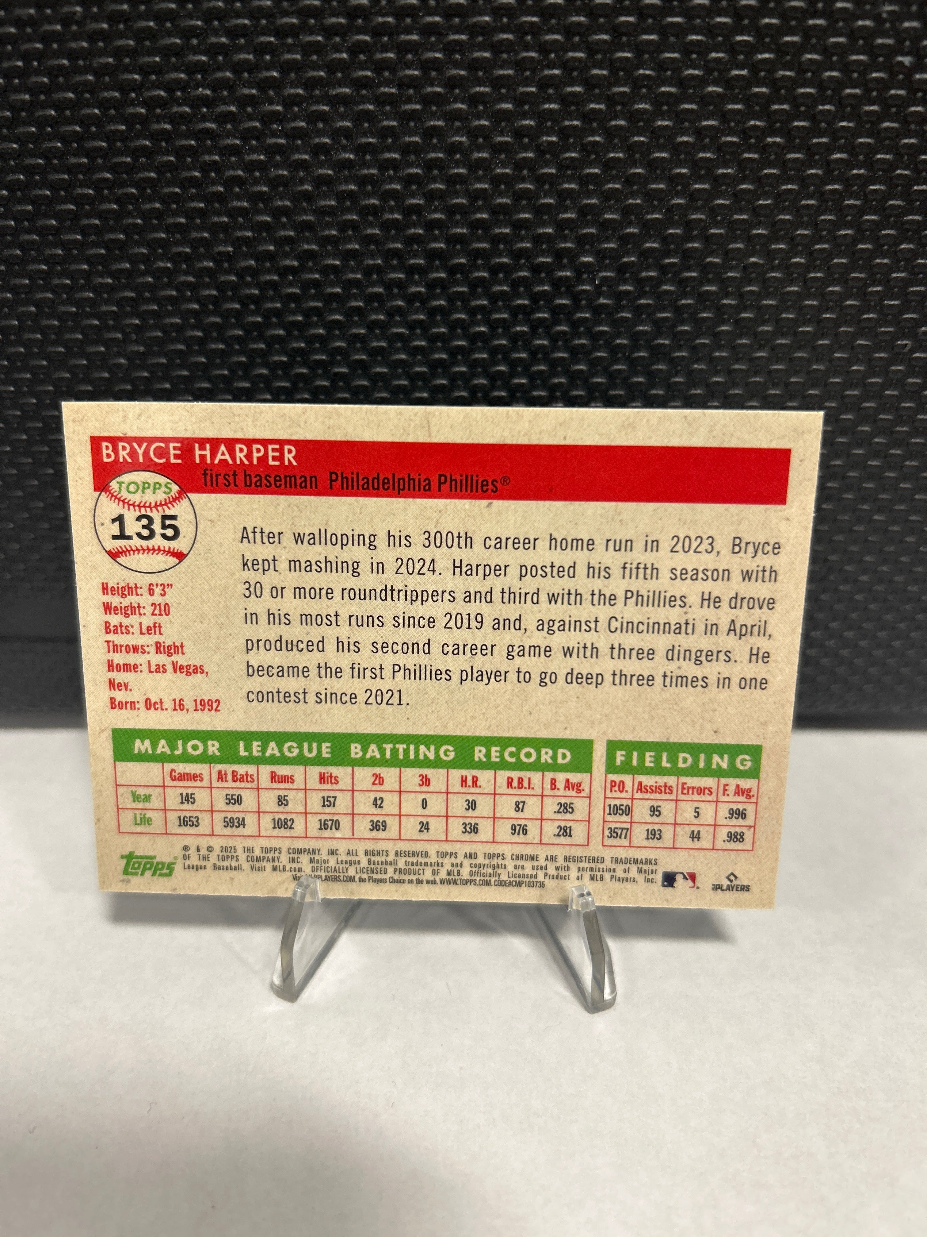 2025 Topps Chrome Platinum Anniversary Bryce Harper #135 - Phillies