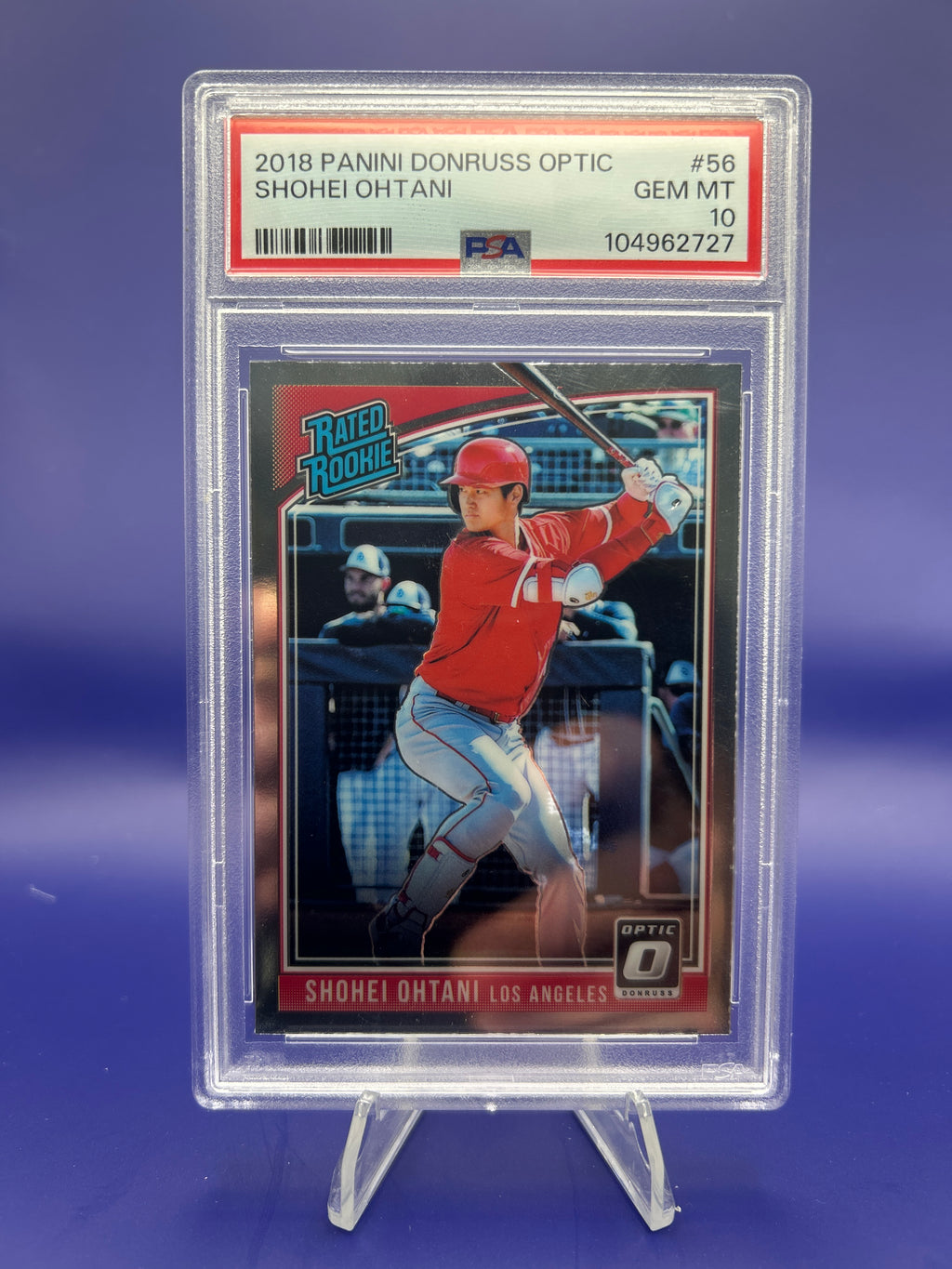 Panini 2018 Donruss Optic Shohei Ohtani Rated Rookie #56 Batting PSA 10