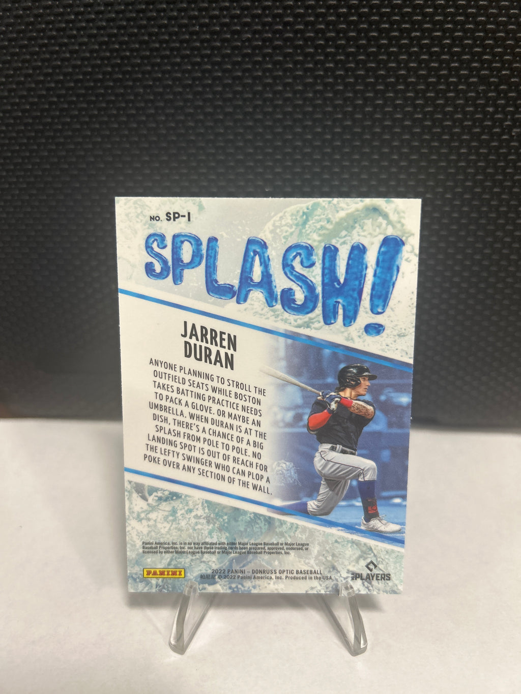 2022 Donruss Optic Baseball Jarren Duran Splash! Insert #SP-1 Boston Red Sox