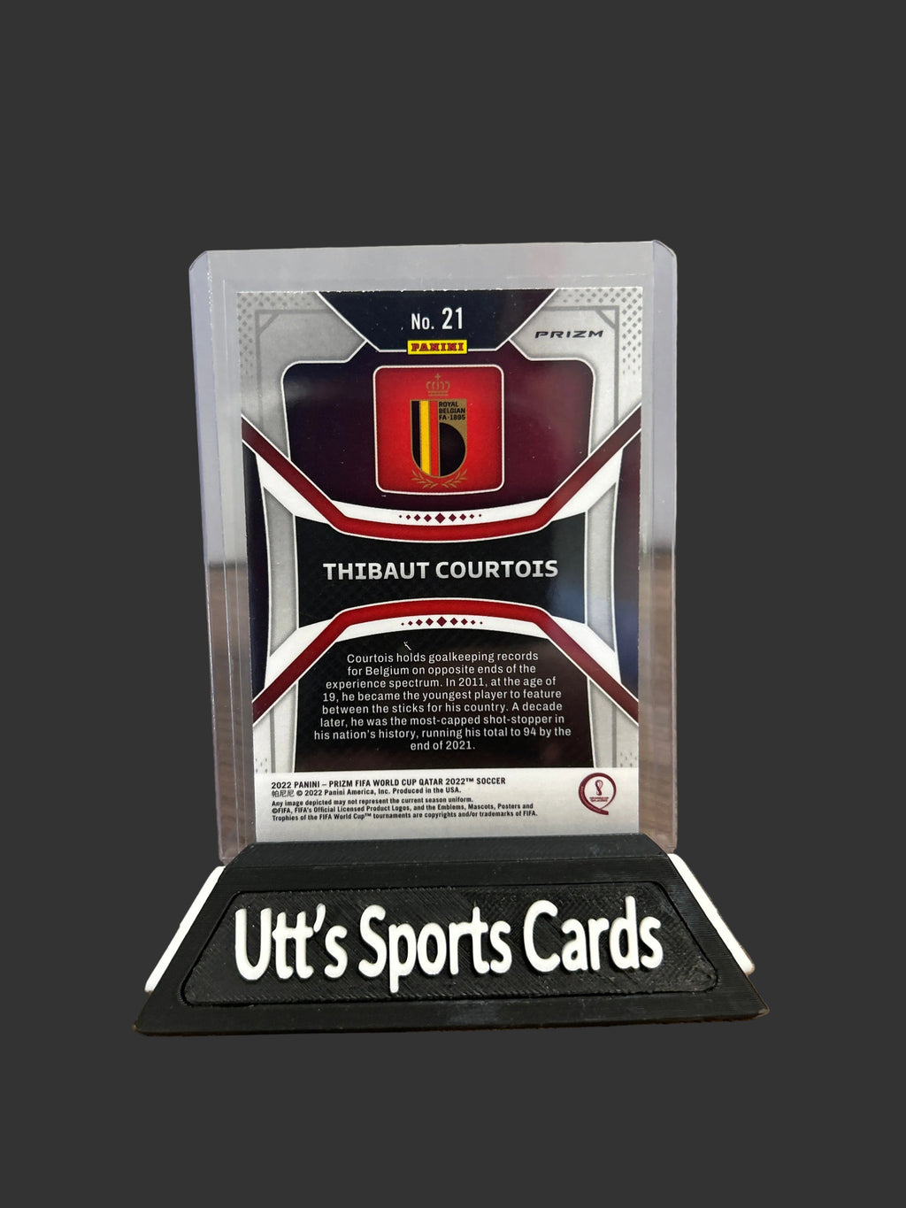 Panini Prizm Thibaut Courtois Belgium Green Wave #21 World Cup Qatar 2022
