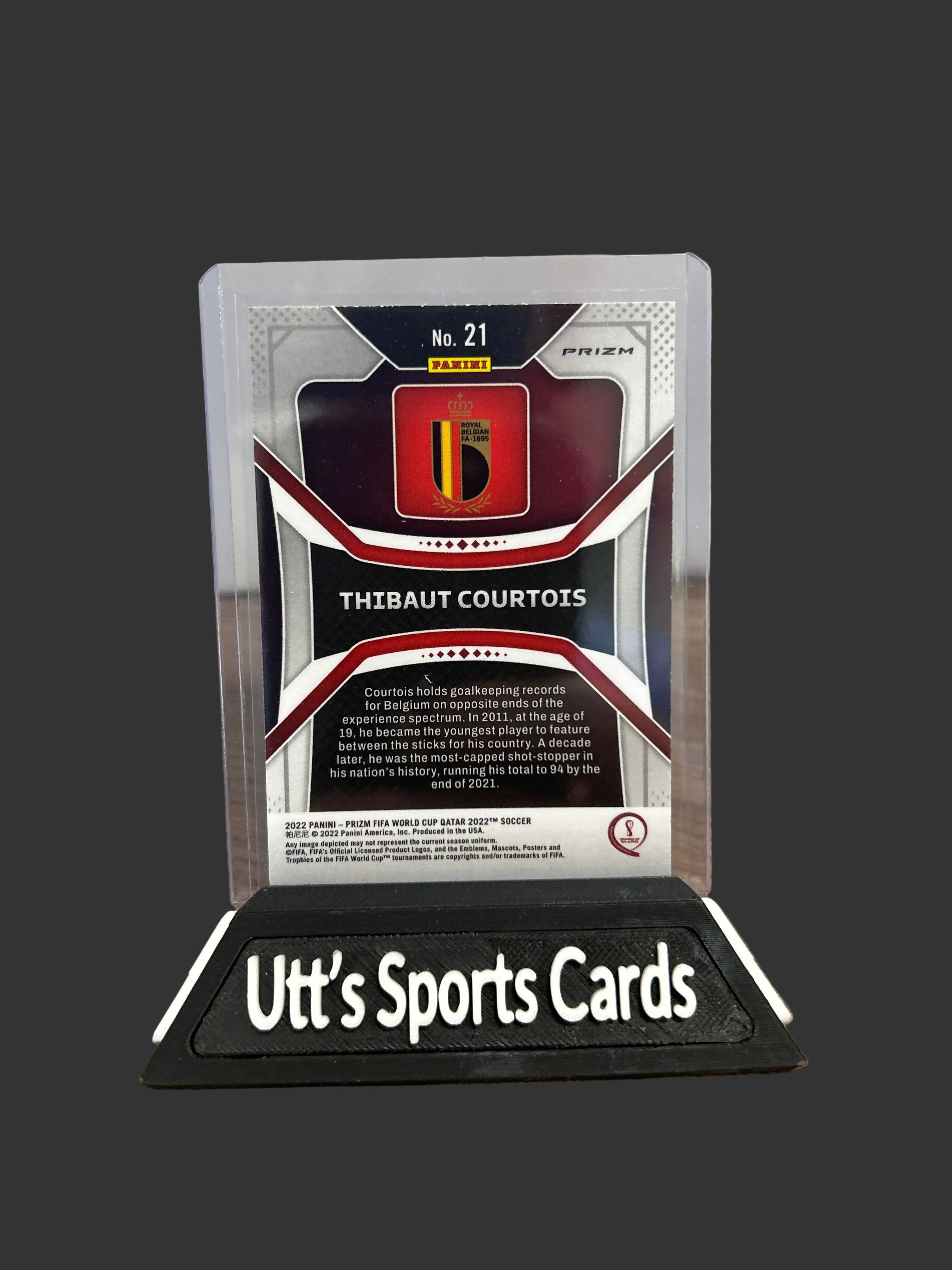 Panini Prizm Thibaut Courtois Belgium Green Wave #21 World Cup Qatar 2022