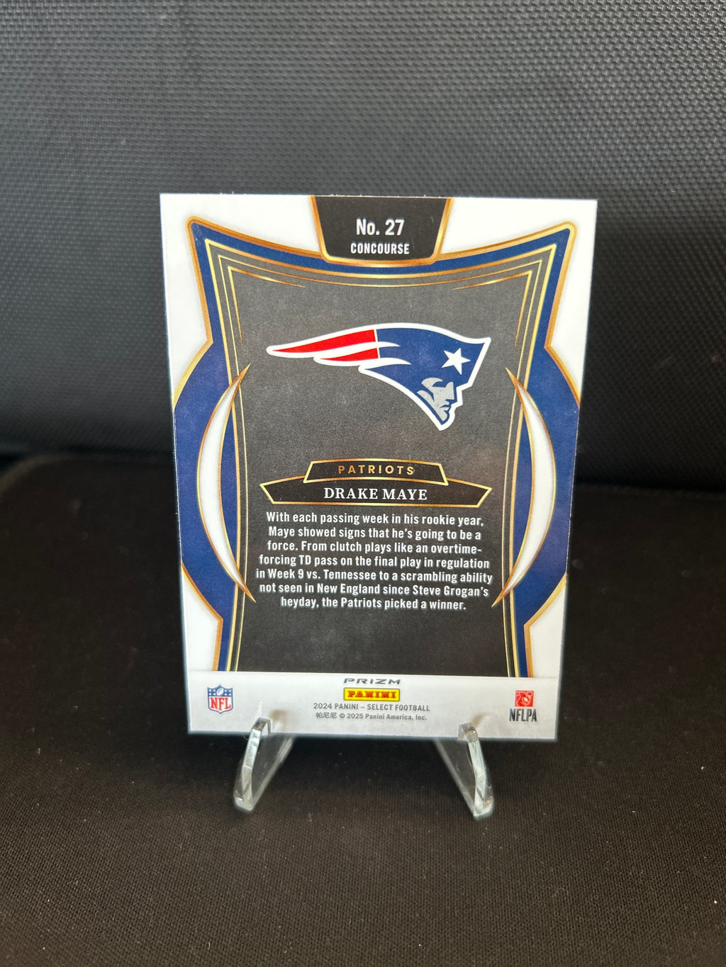 2024 Panini Select Drake Maye - Red White And Blue Shock Prizm Concourse RC