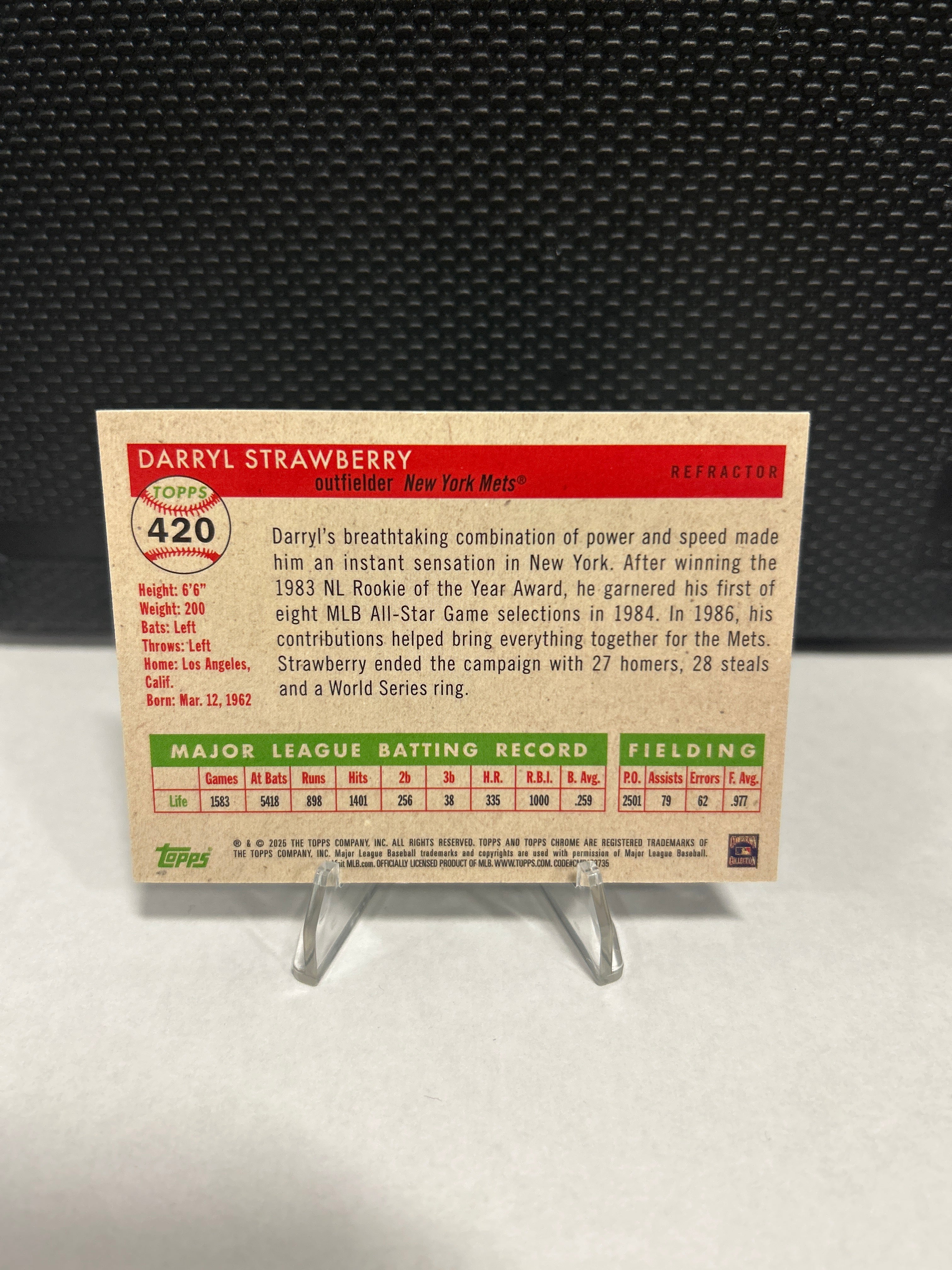2025 Topps Chrome Platinum Anniversary Darryl Strawberry - Refractor #420