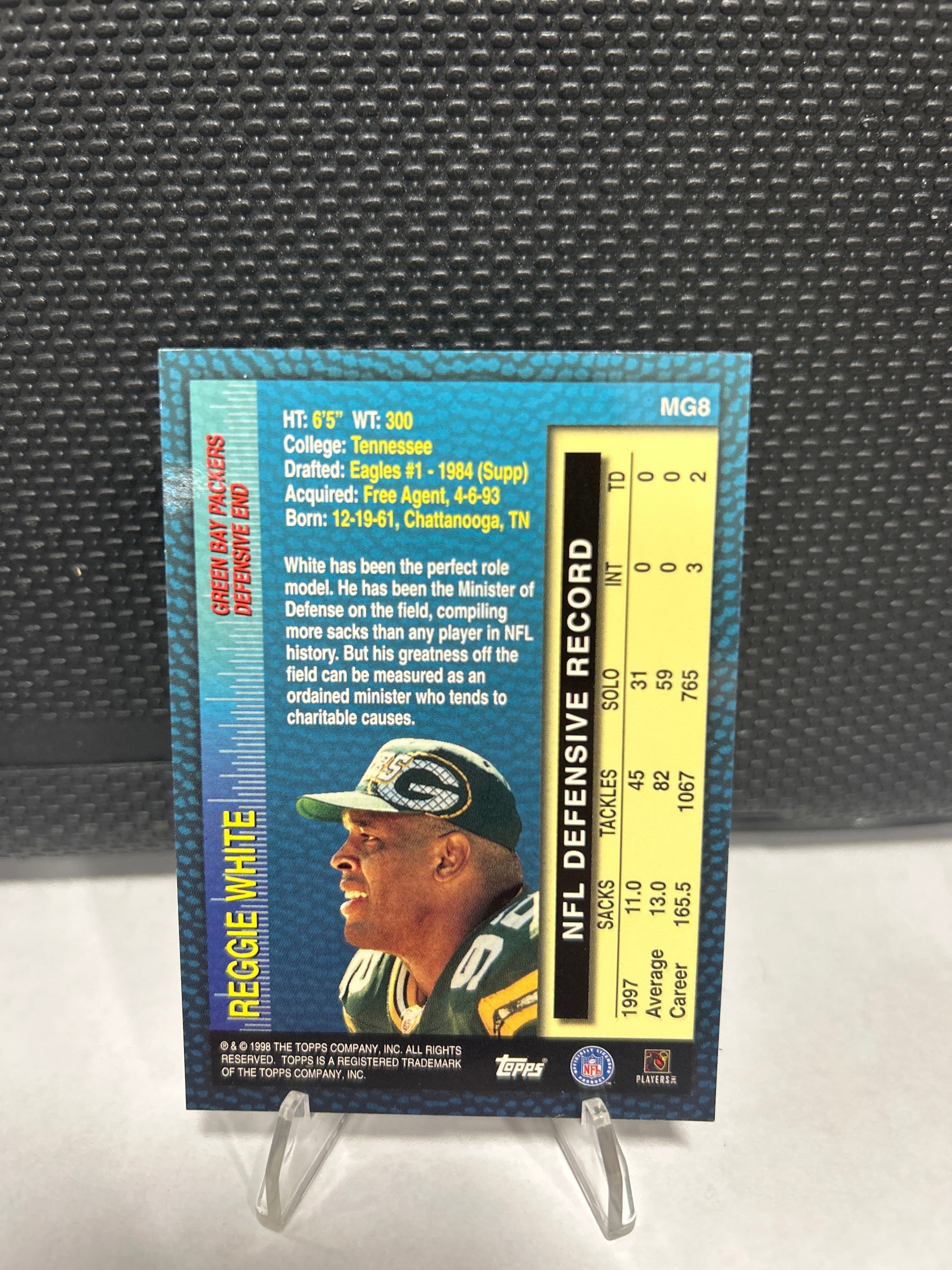 Reggie White #MG8 Green Bay Packers DE 1998 Topps Measures Of Greatness