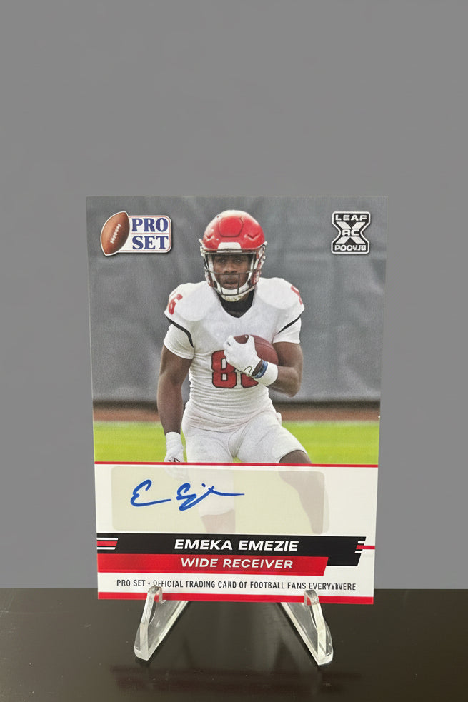 2022 Leaf Pro Set Draft - Autographs Emeka Emezie #PSA-EE2 Red (AU, RC)