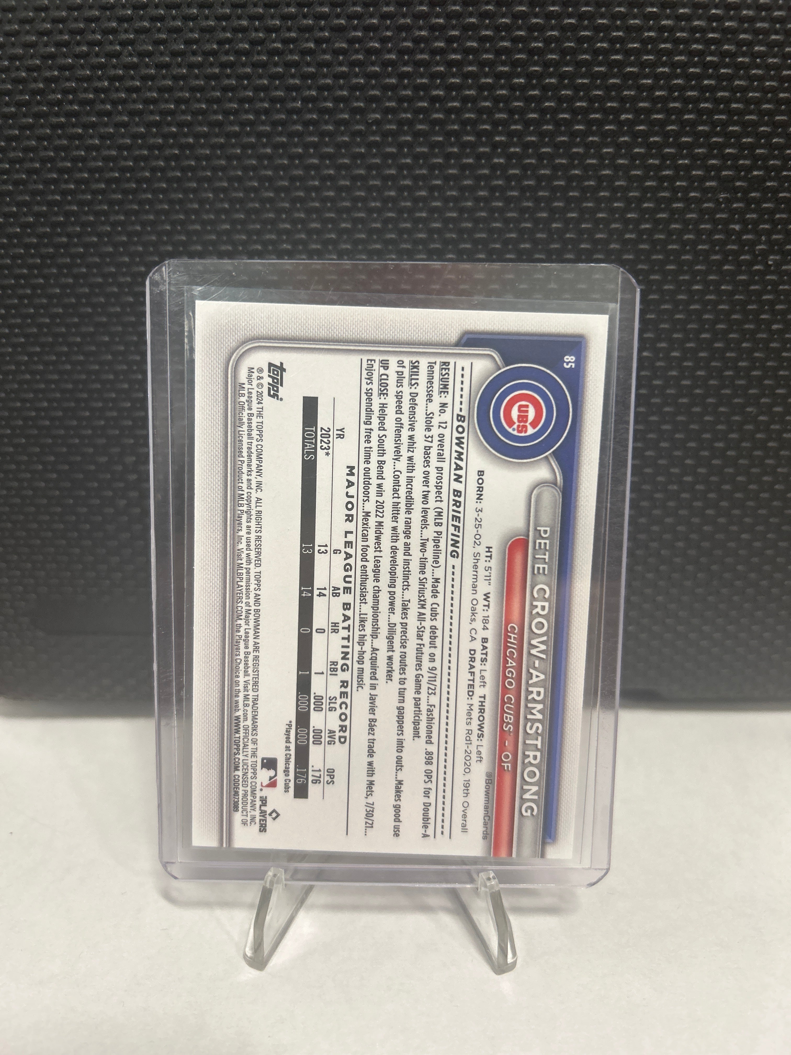 Pete Crow-Armstrong 2024 Bowman Rookie Chicago Cubs #85