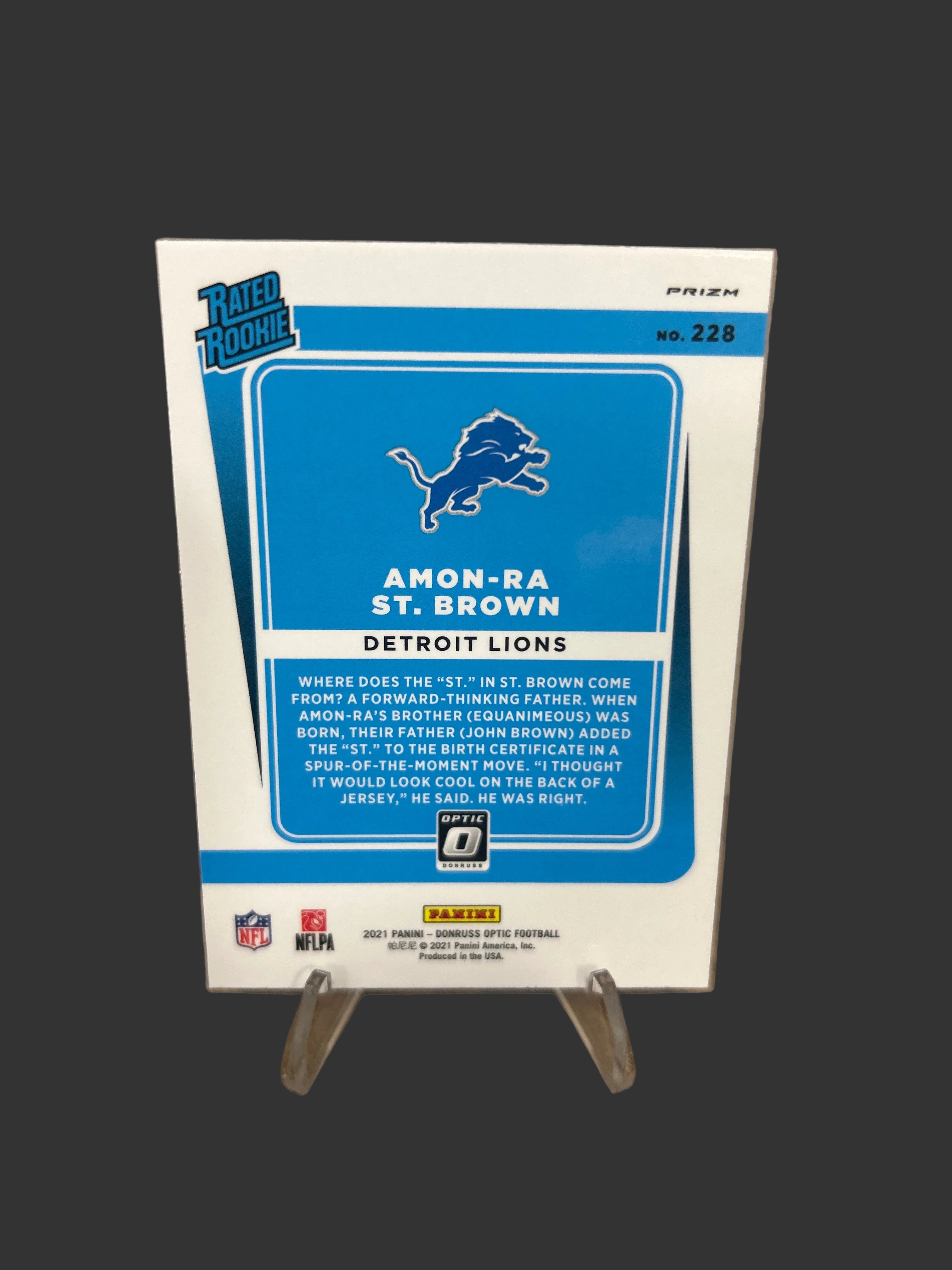 Amon-Ra St Brown 2021 Donruss Optic Blue Scope Rated Rookie (RC) #228 -  Lions