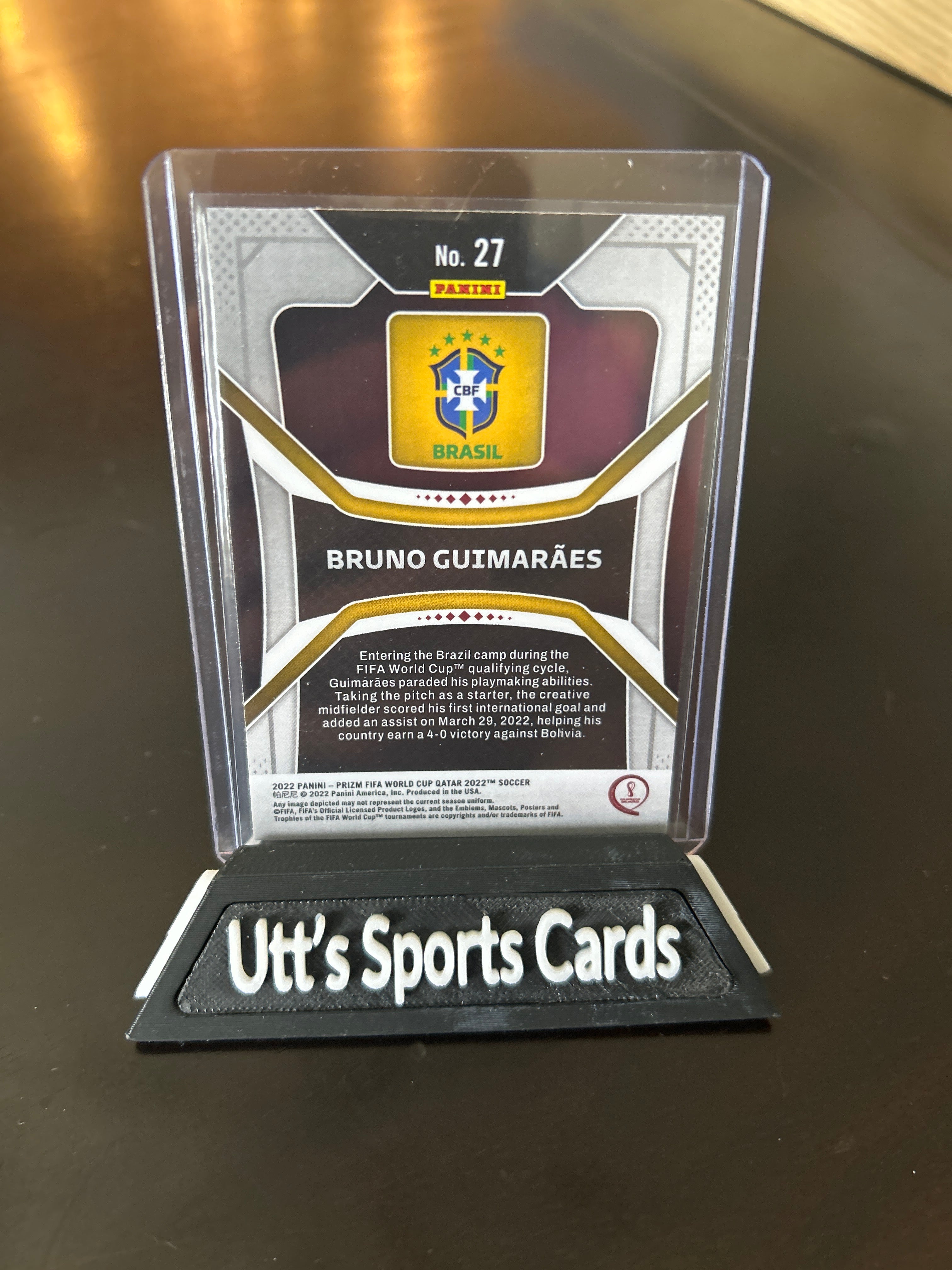 2022 Prizm World Cup Qatar Base #27 Bruno Guimaraes - Brazil RC Rookie
