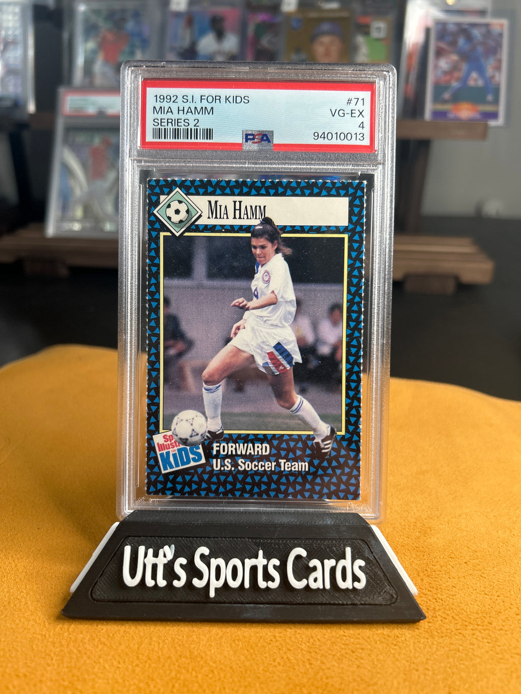 1992 Sports Illustrated for Kids Mia Hamm Rookie Card, #71, PSA 4 Excellent 