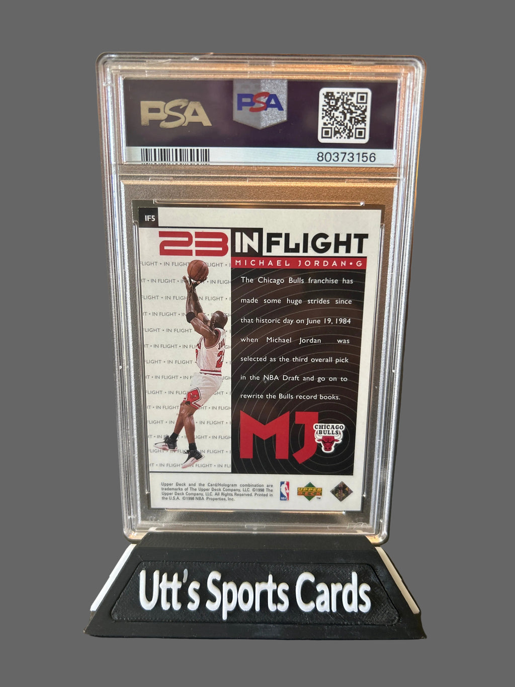 1998 UD Upper Deck MJ Michael Jordan PSA 10 #IF5 Card NEW Case In flight Legend