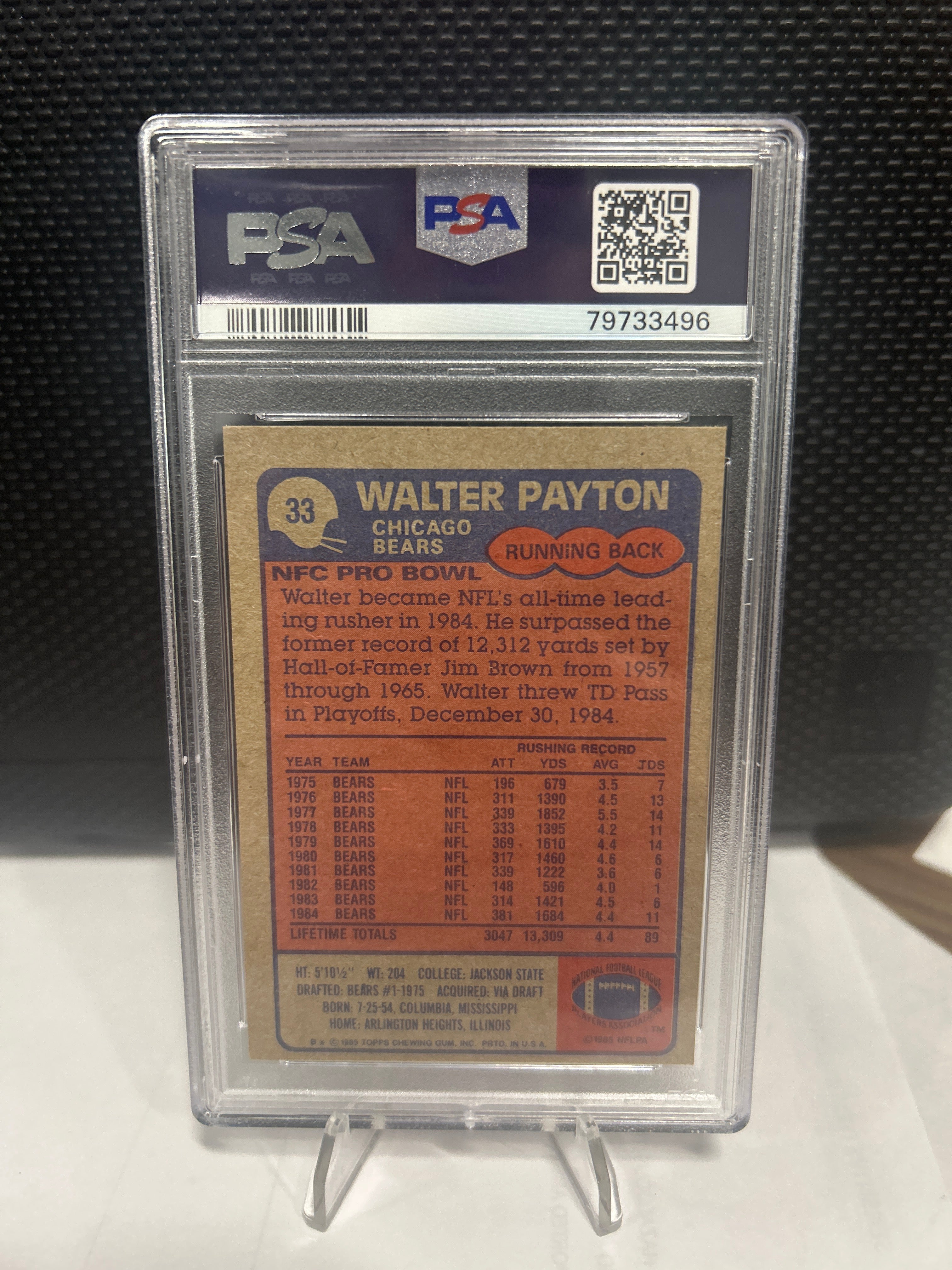 1985 Topps Walter Payton 6 #33 PSA